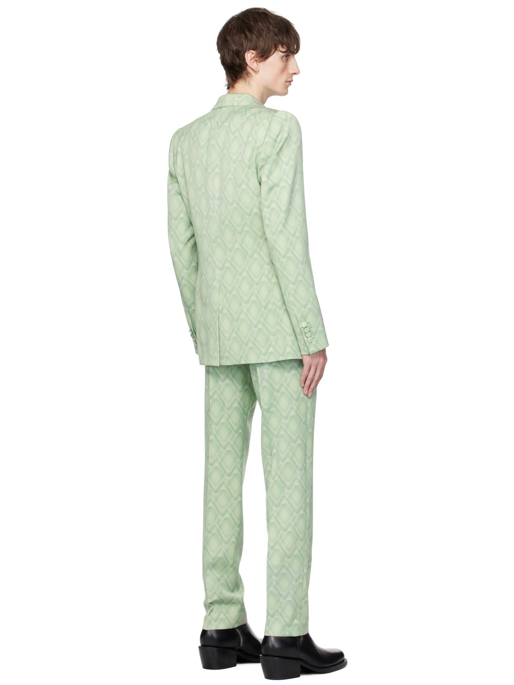 Green Slim Fit Suit - 3