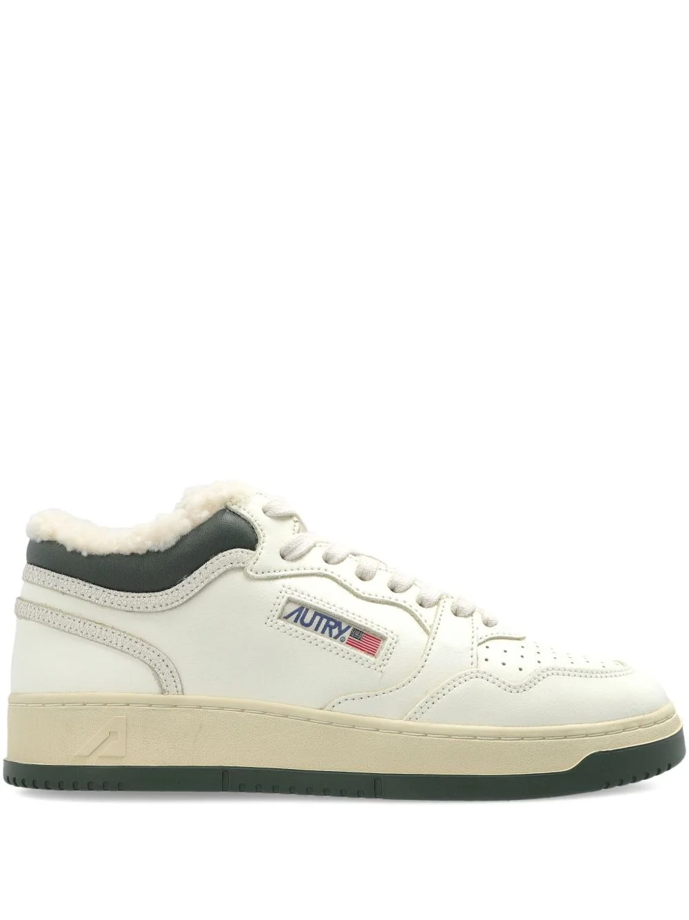 shearling-lined leather sneakers - 1