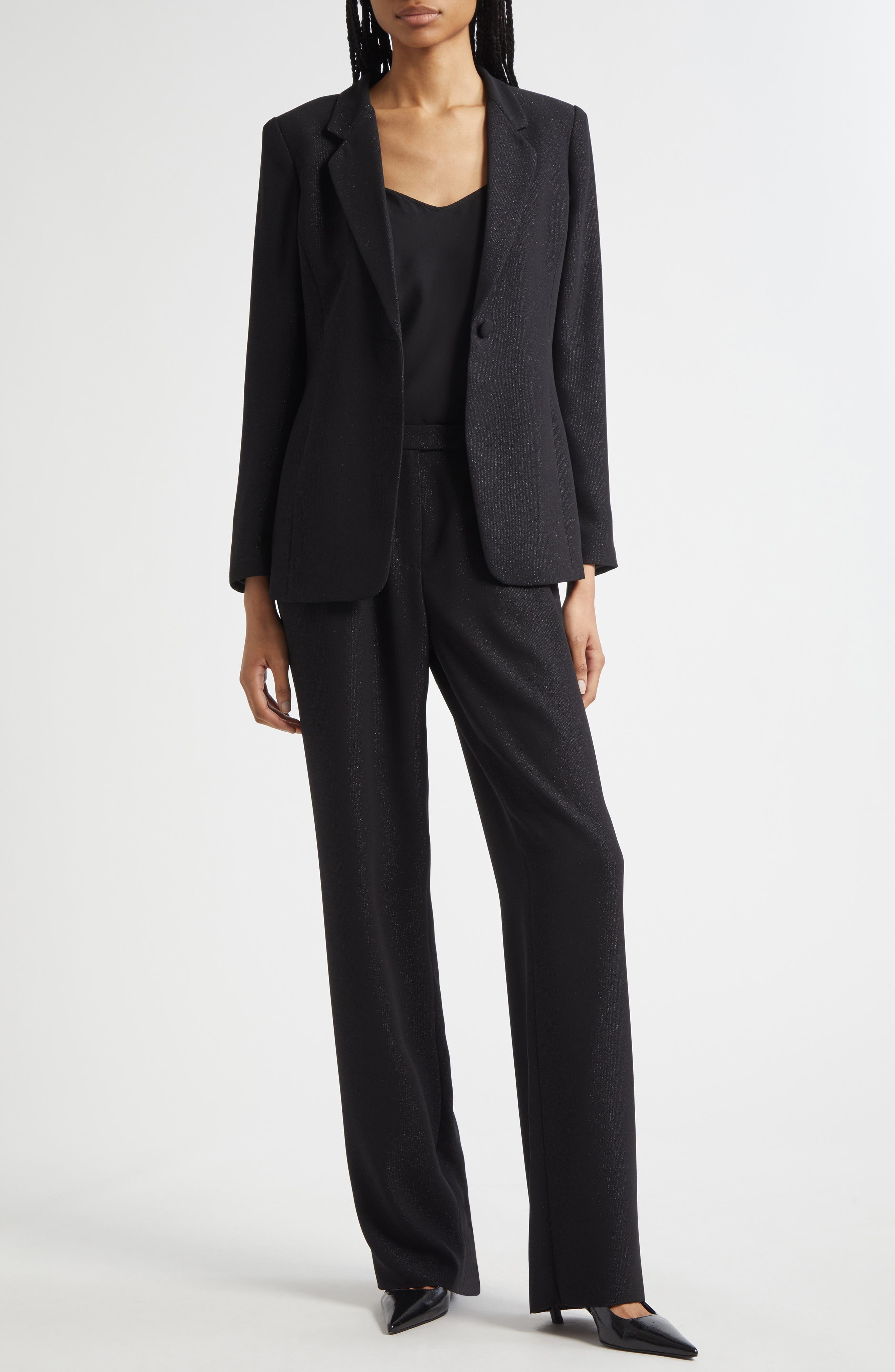 Emporio Armani One-Button Blazer in Solid Black at Nordstrom - 2