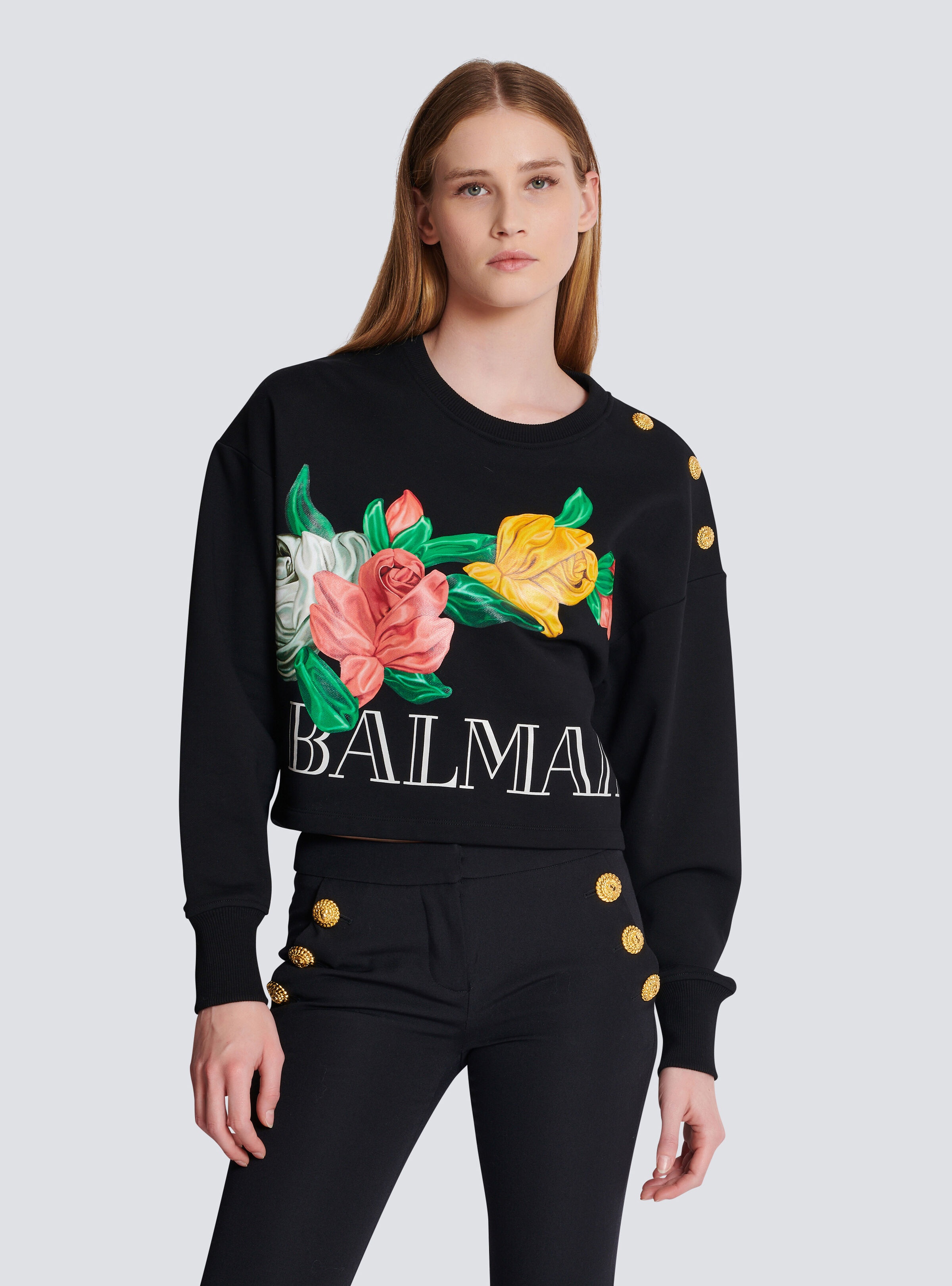 Vintage Balmain sweatshirt with Roses print - 6