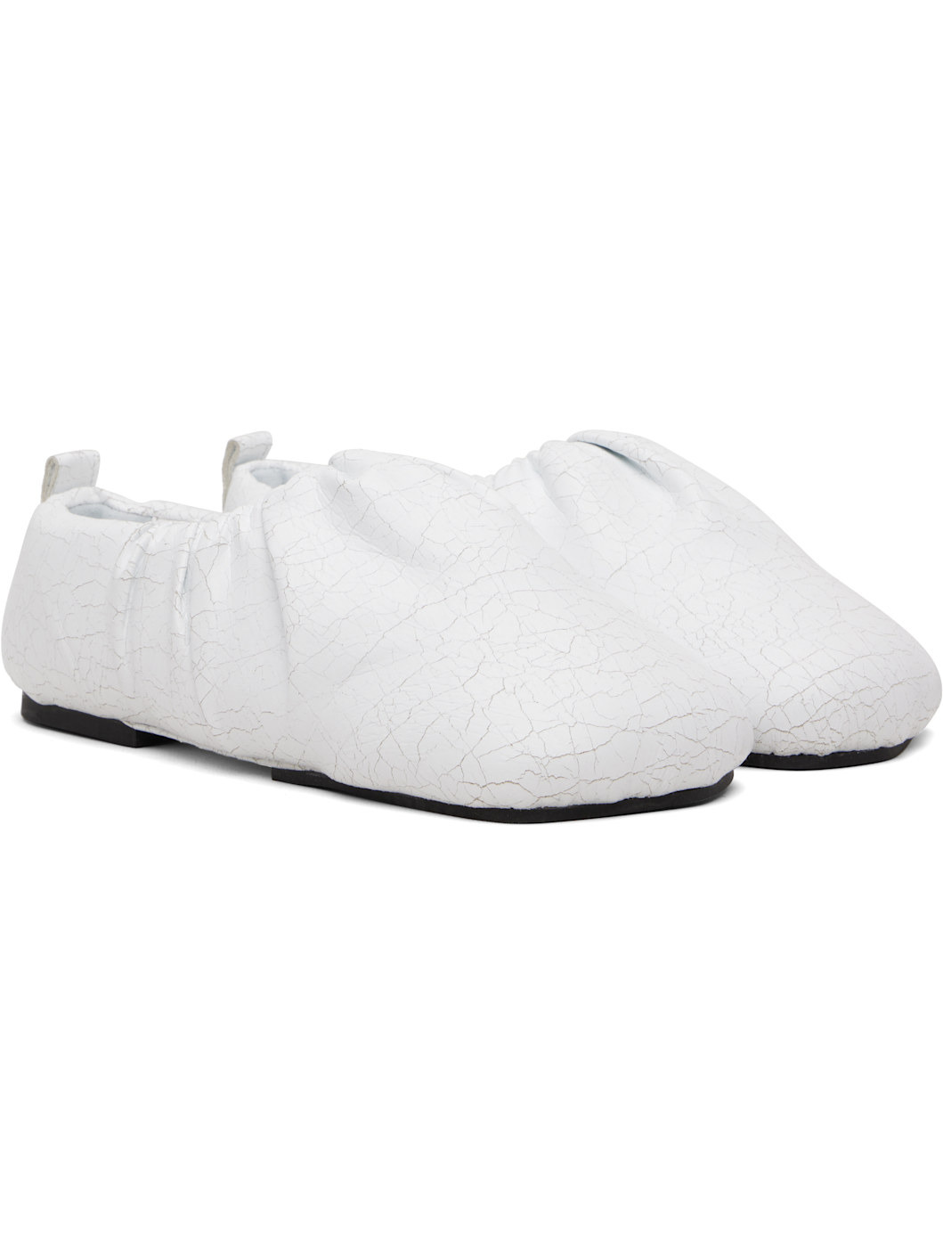 White Wrinkled Loafers - 4