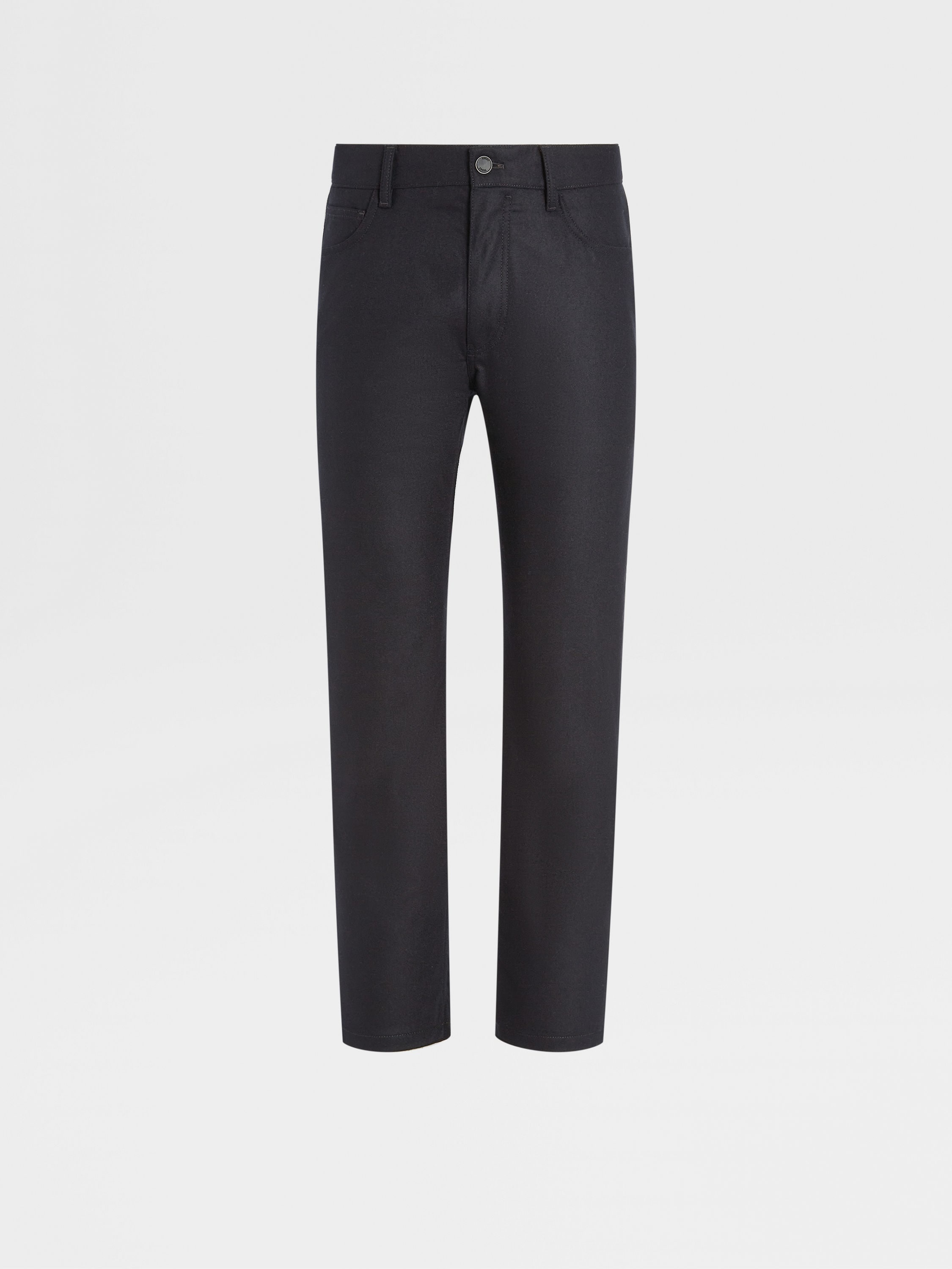 BLACK WOOL AND CASHMERE ROCCIA PANTS - 1