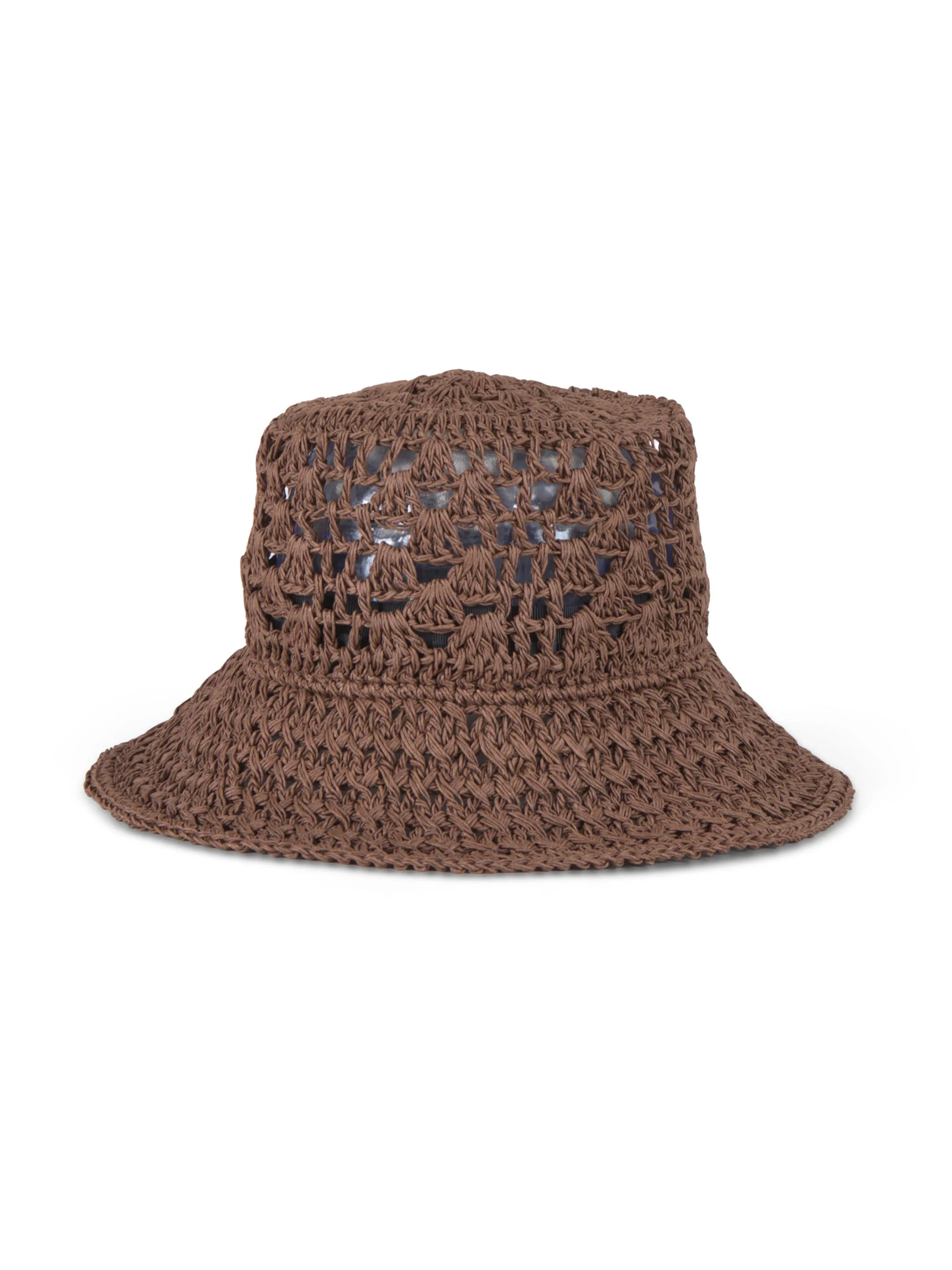 Women's Jonah Crochet Bucket Hat - Chocolate - 1