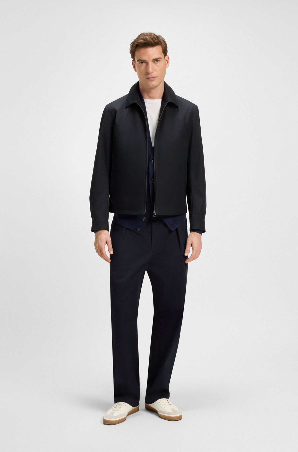 BECKHAM X BOSS COTTON-BLEND JACKET WITH ZIPPED CLOSURE - 3