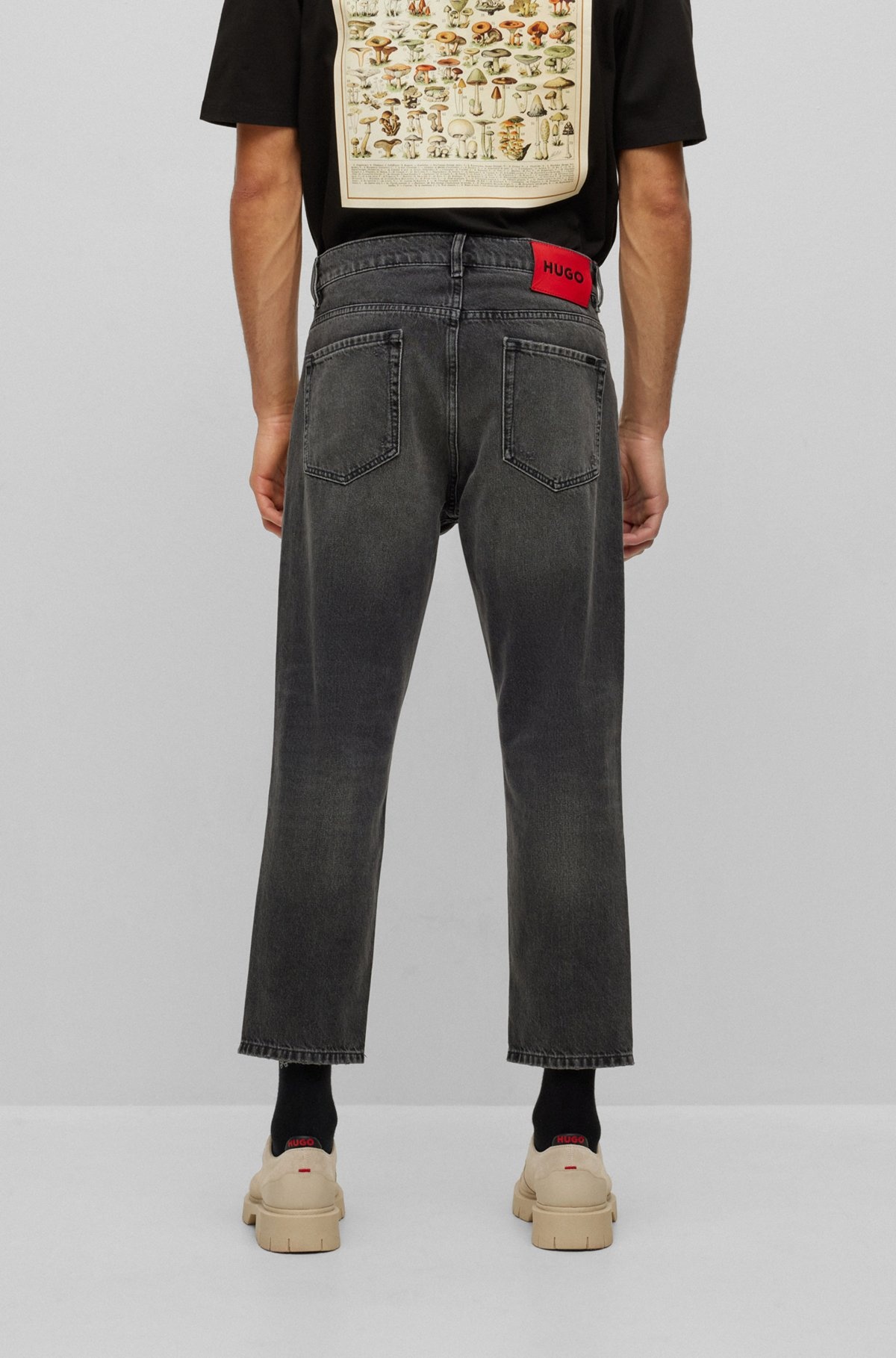 REGULAR-FIT JEANS IN GRAY RIGID DENIM - 4