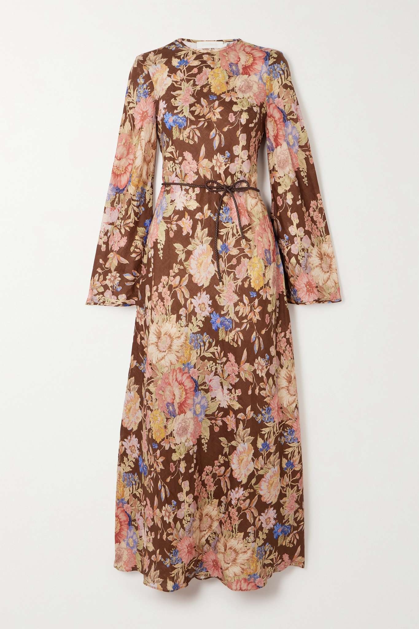 + NET SUSTAIN August belted floral-print linen maxi dress - 1