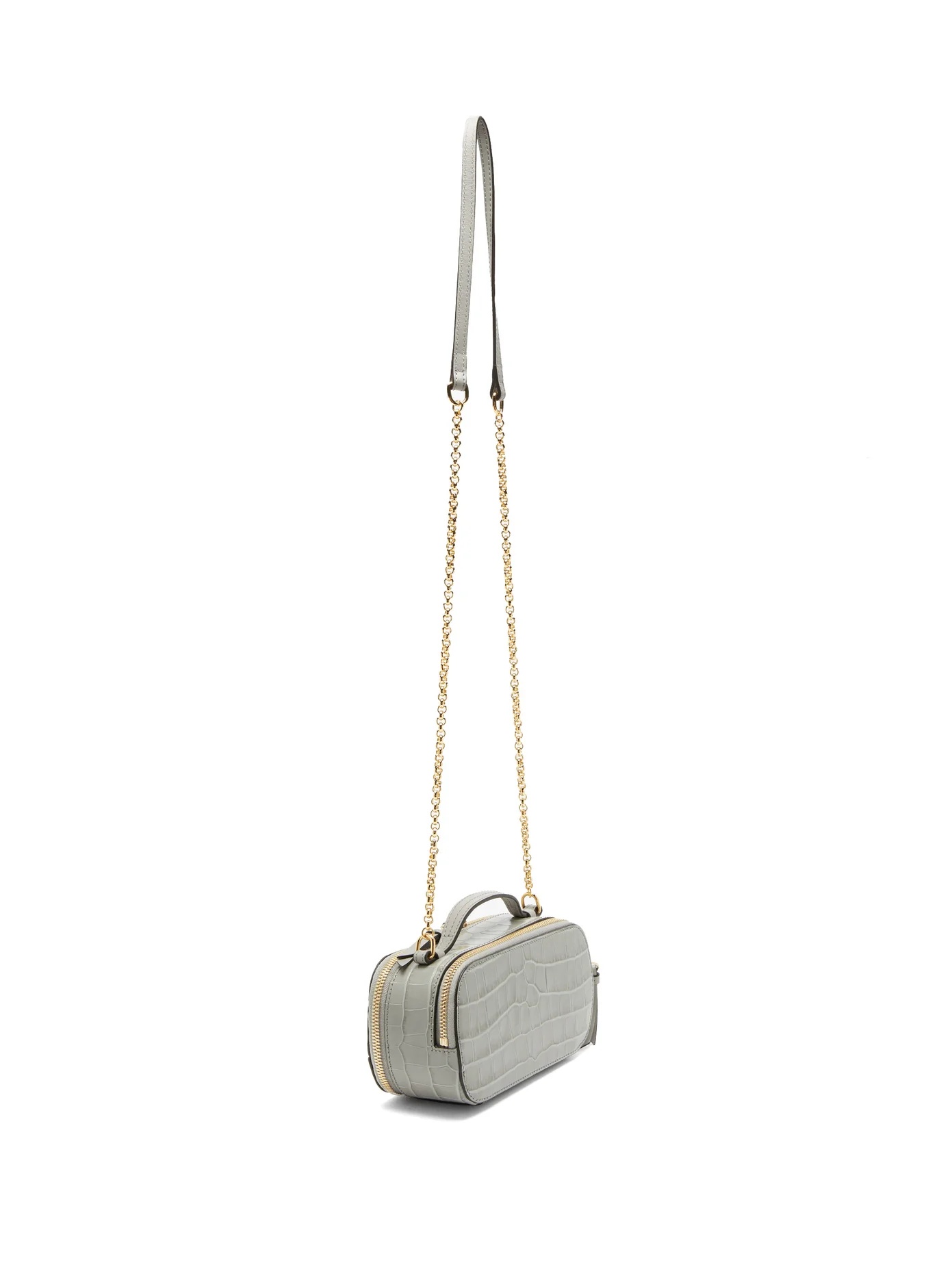 C crocodile-debossed leather vanity bag - 4