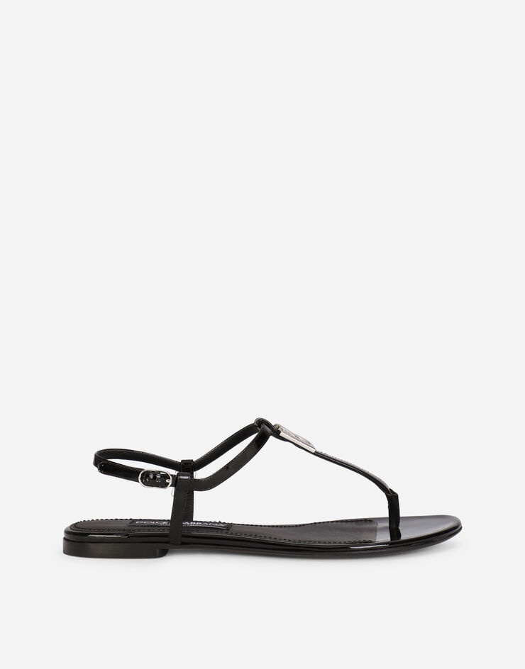 Patent leather DG thong sandals - 1