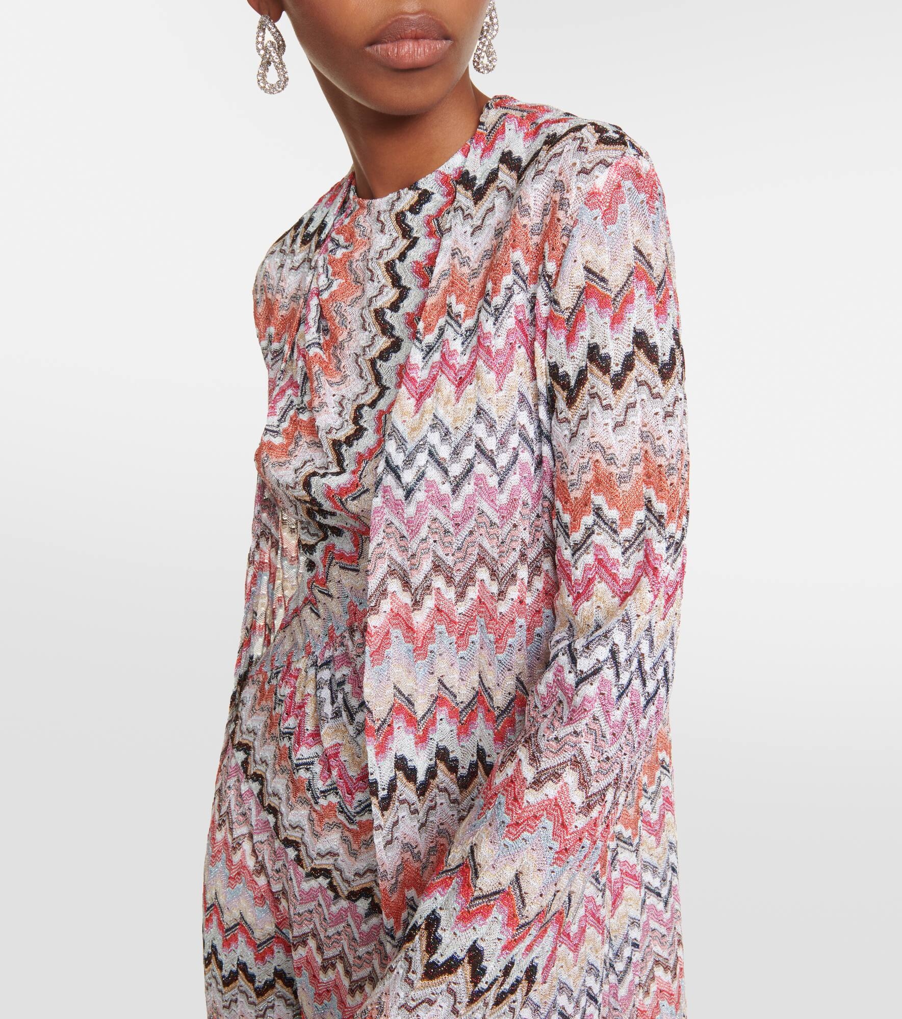 Zig Zag metallic knit cardigan - 4