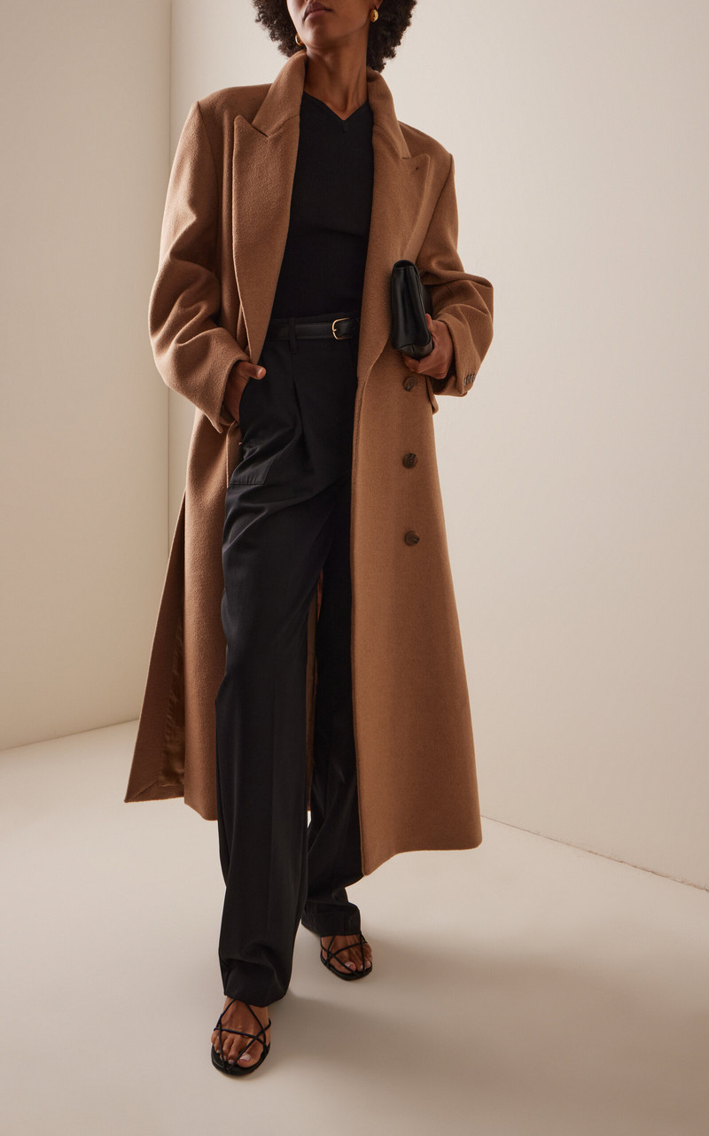 HEIRLOME Lilli Double-Breasted Camel-Hair Coat tan outlook