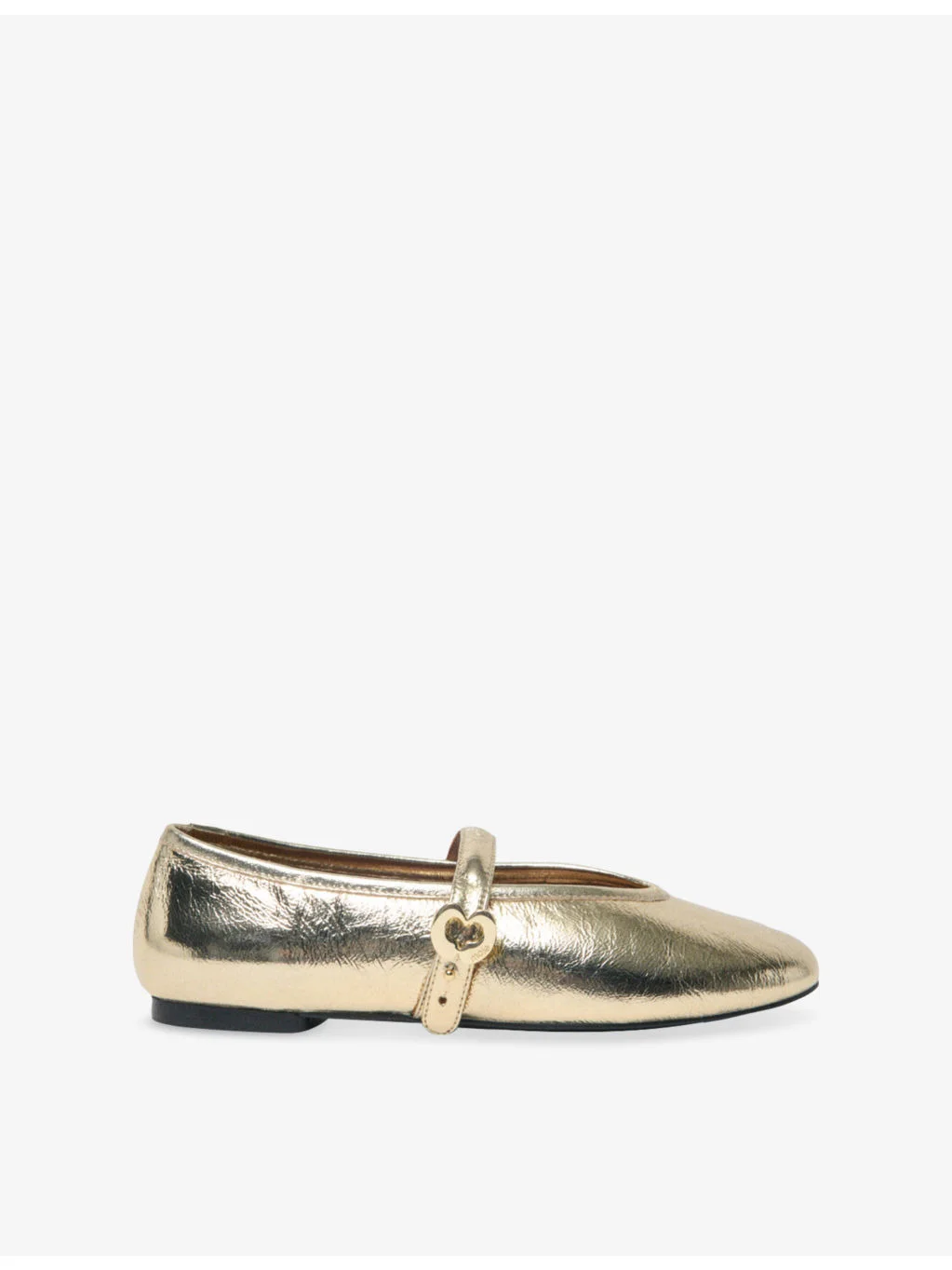 Metallic Leather Ballet Flats - 1