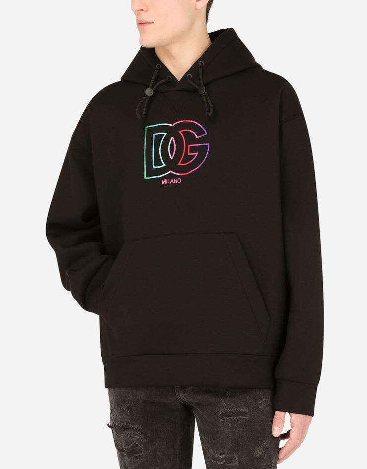 Jersey hoodie with DG embroidery - 4