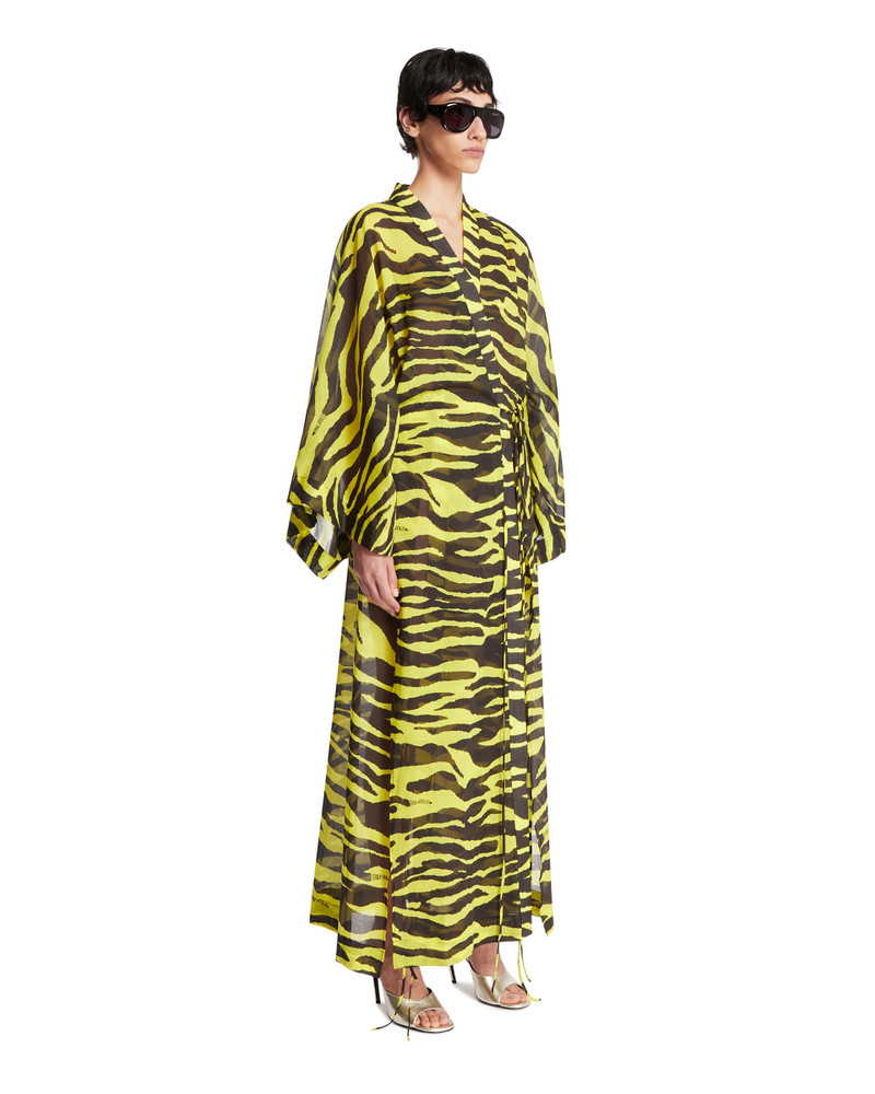Yellow and Black Tiger-Print Caftan 4