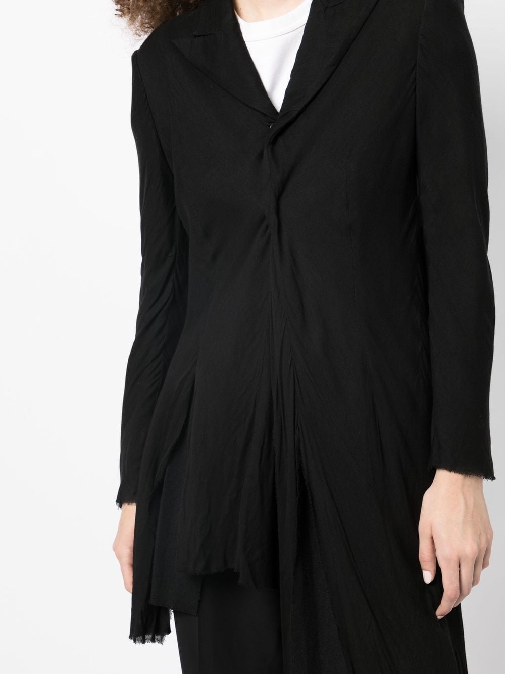 asymmetric draped single-breasted blazer - 5