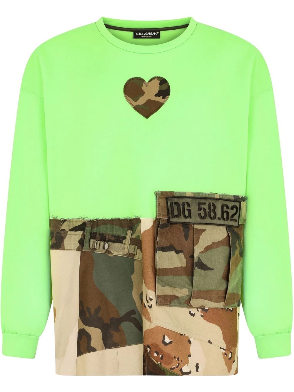 camouflage panelled sweatshirt - 1