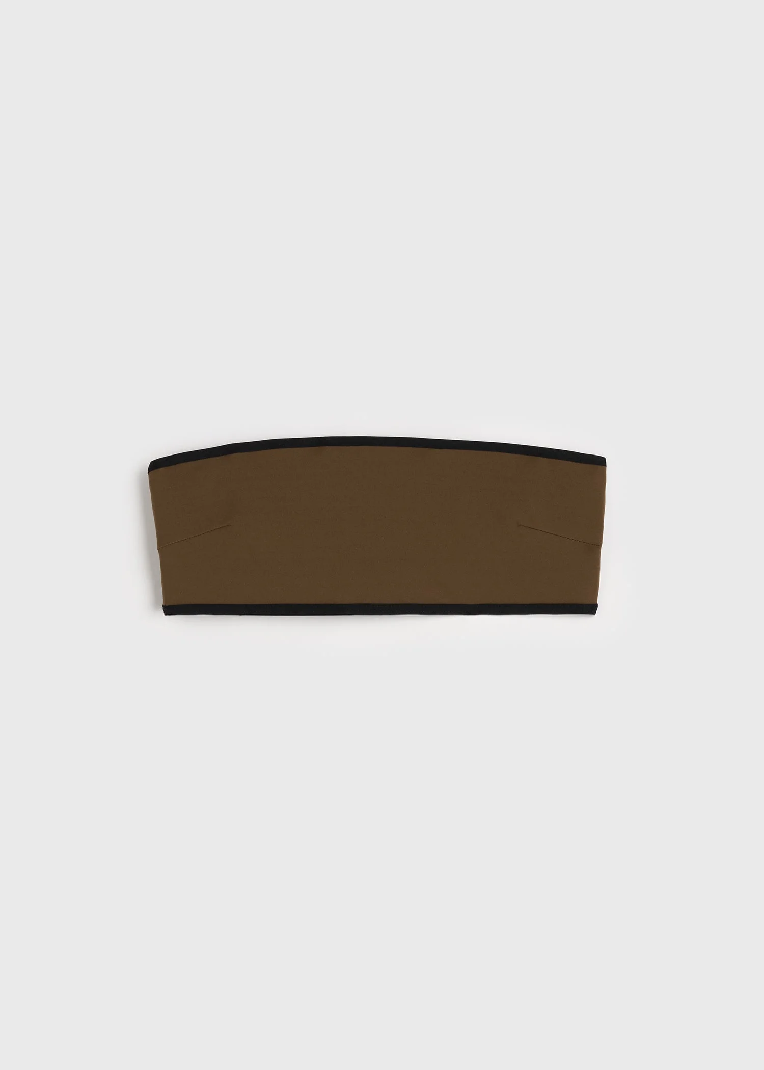Stripe edge strapless bikini top walnut - 1