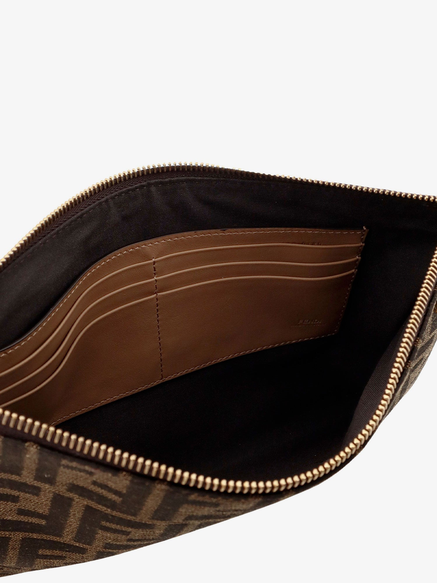 Medium Flat Ff Jacquard Fabric Pouch - 4