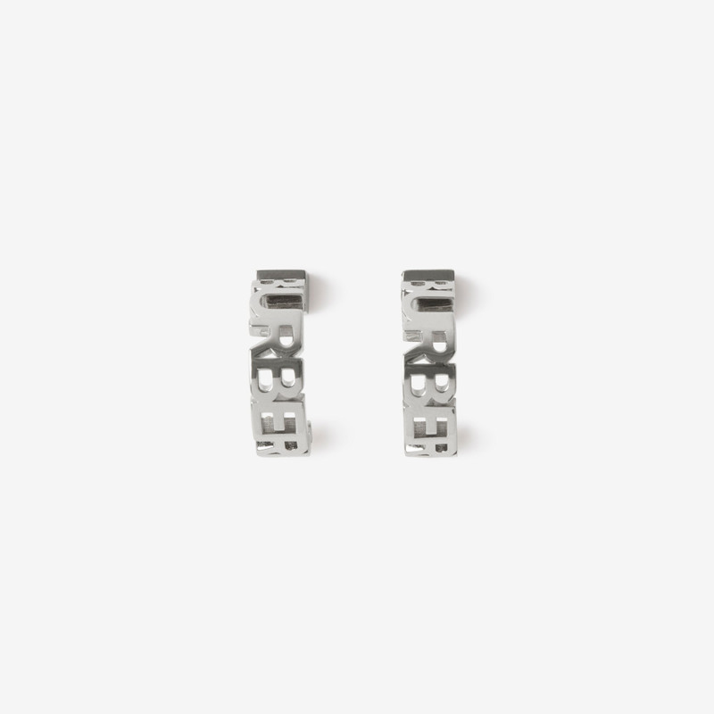 Burberry Palladium-plated Logo Hoop Earrings outlook