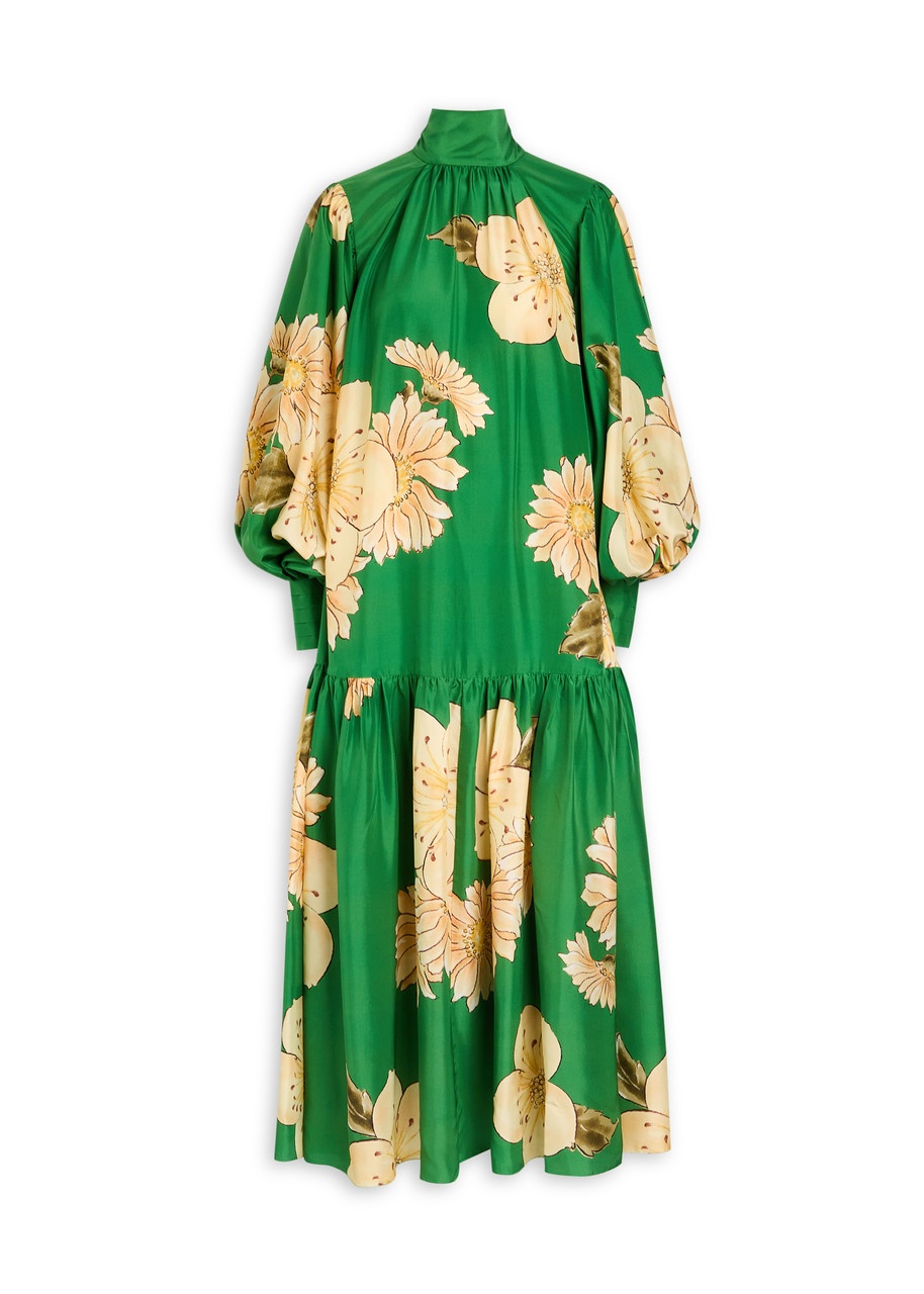 Alemais Sage Floral-print Silk Gown - 1