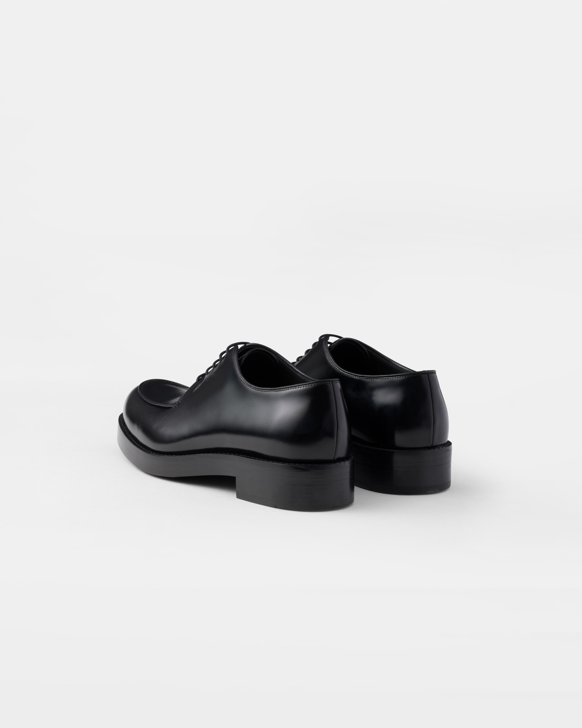 Brushed leather derby shoes - 5
