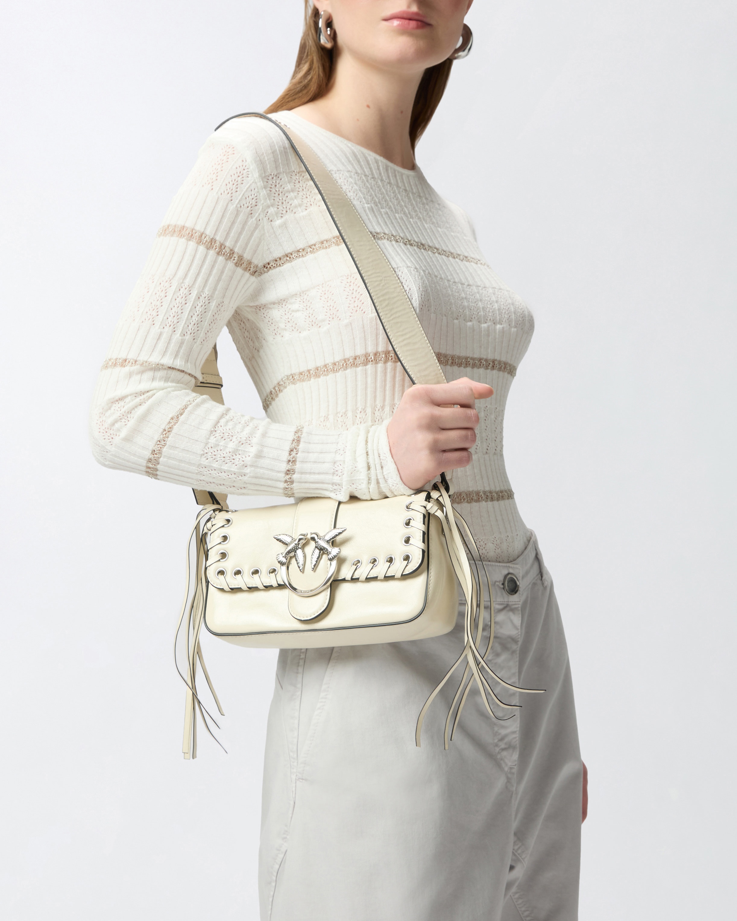 SLOUCHY LOVE BAG SOFT HANDBAG WITH FRINGES AND SHOULDER STRAP - 5