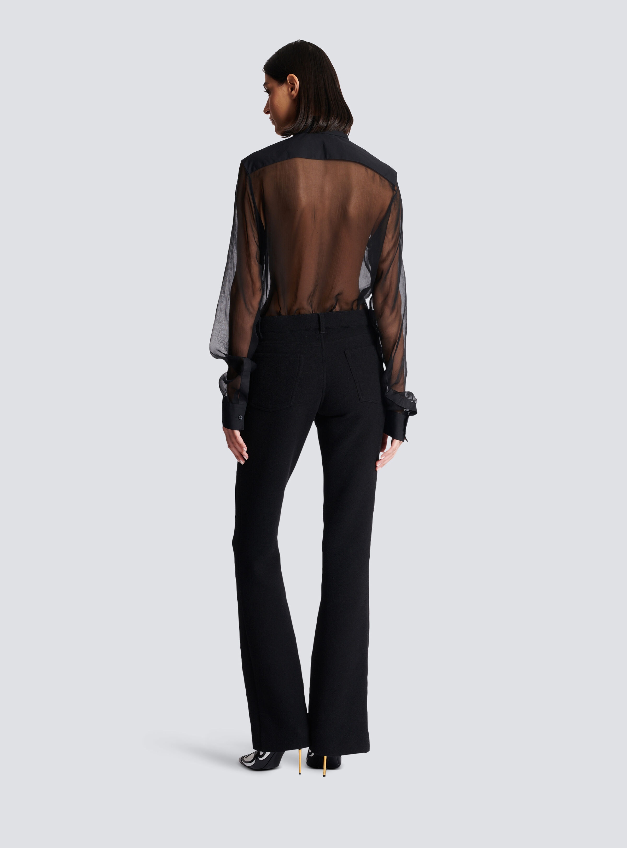 Bootcut crepe trousers - 4