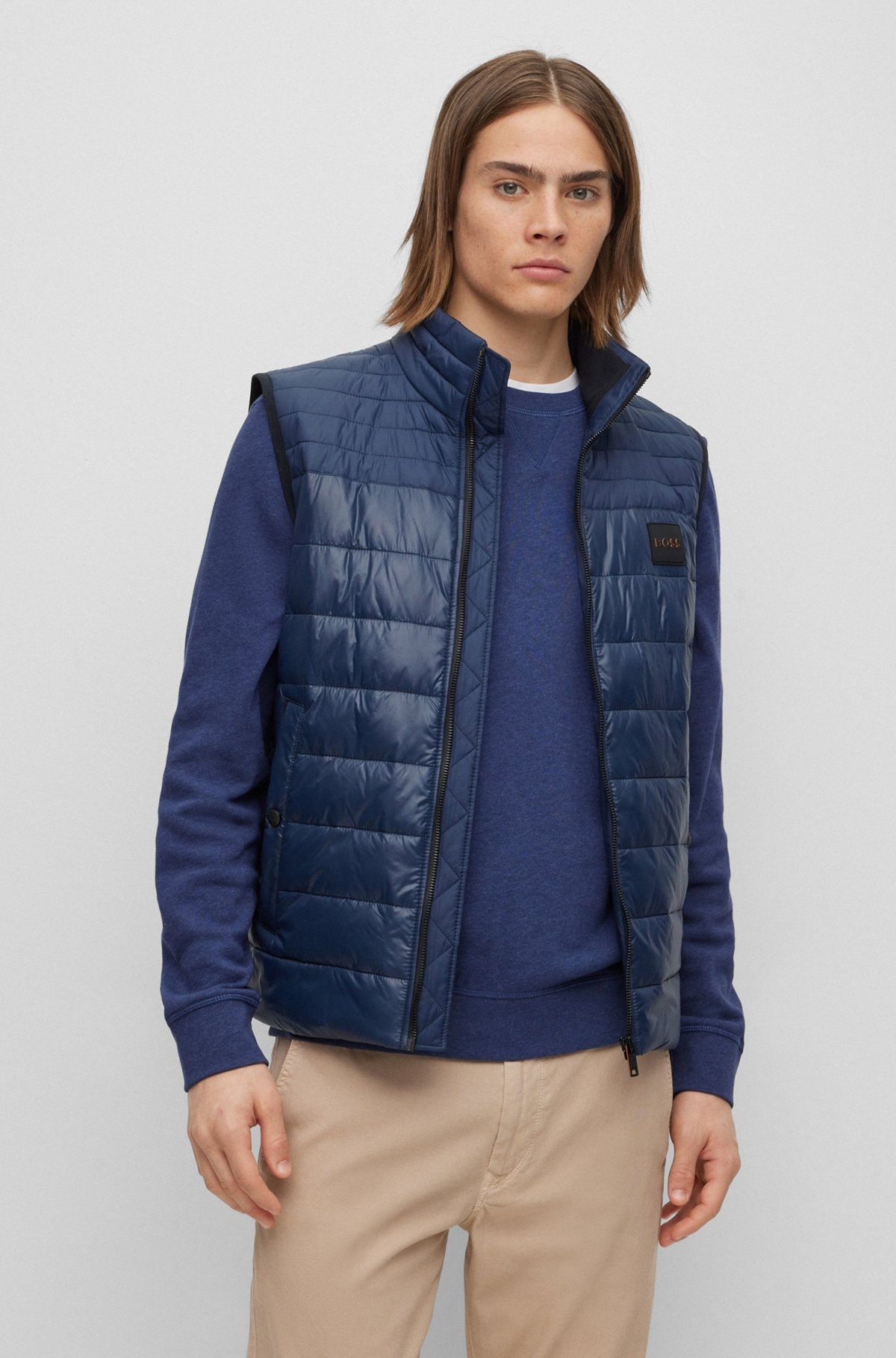 WATER-REPELLENT GILET IN GLOSS AND MATTE FABRICS - 2