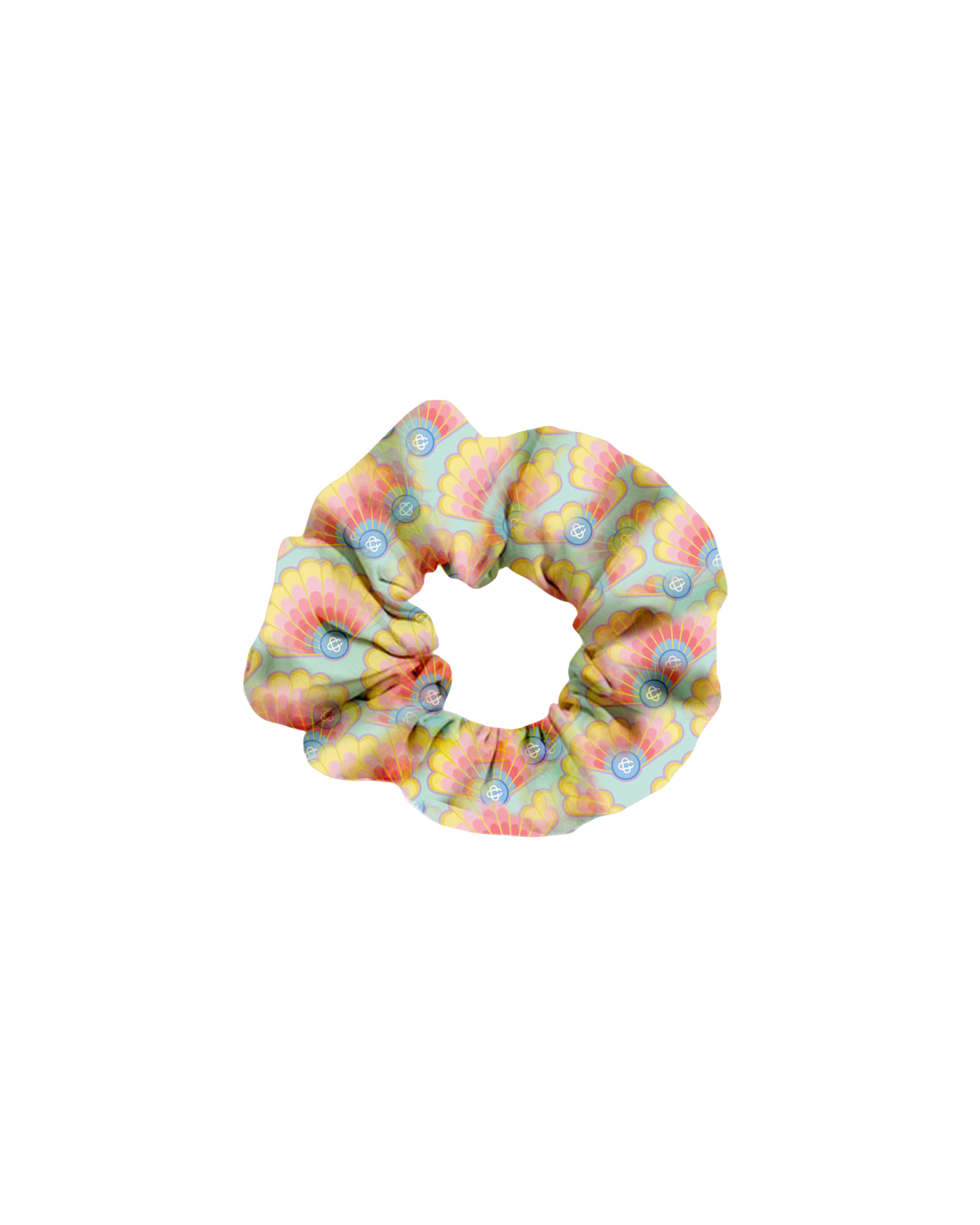 Rainbow Shell Silk Scrunchie - 1
