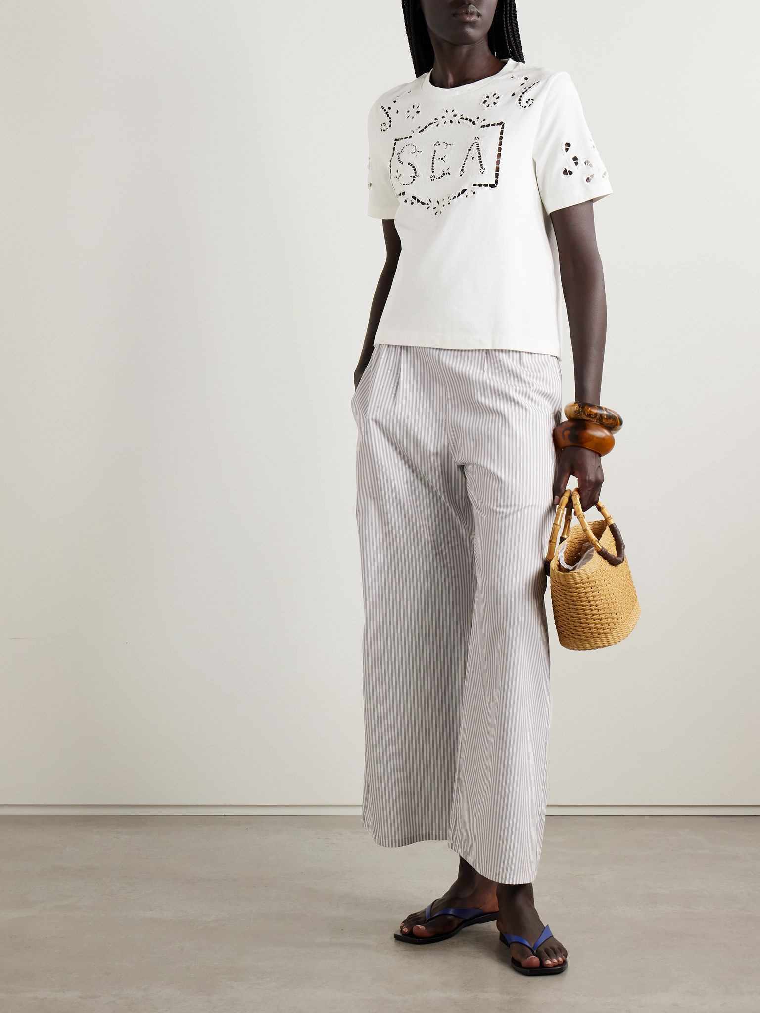 Marie broderie anglaise cotton-jersey T-shirt White - 2