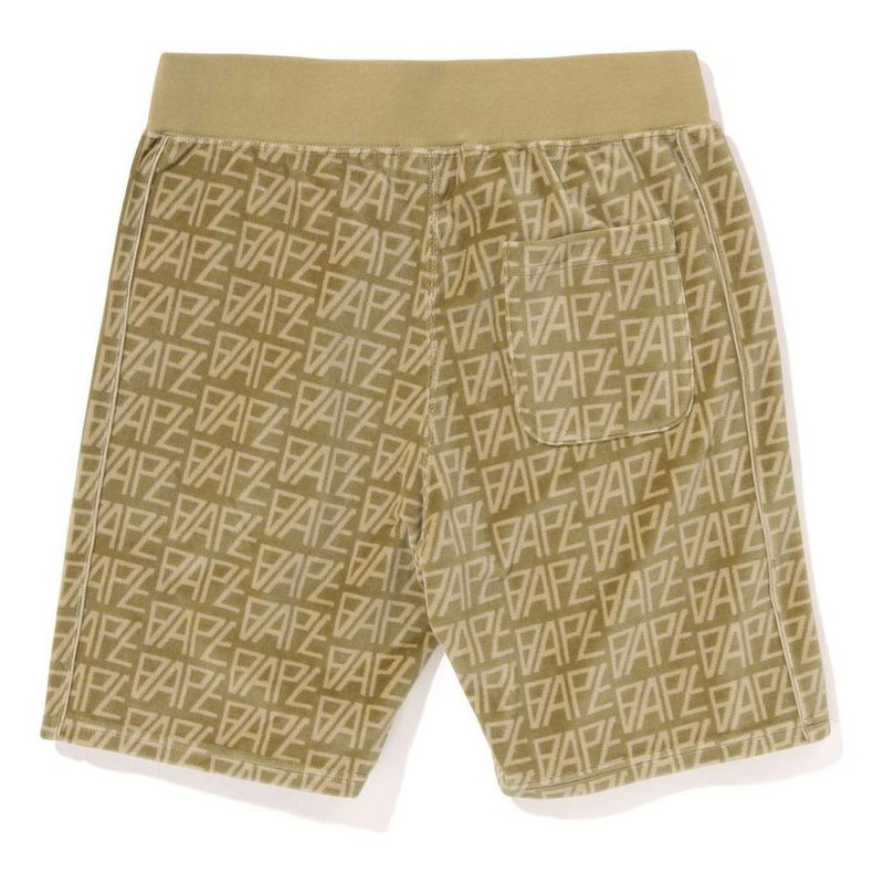 A BATHING APE® A Bathing Ape Logo Monogram Velour Shorts 'Beige' 1J30-153-011-BEG outlook