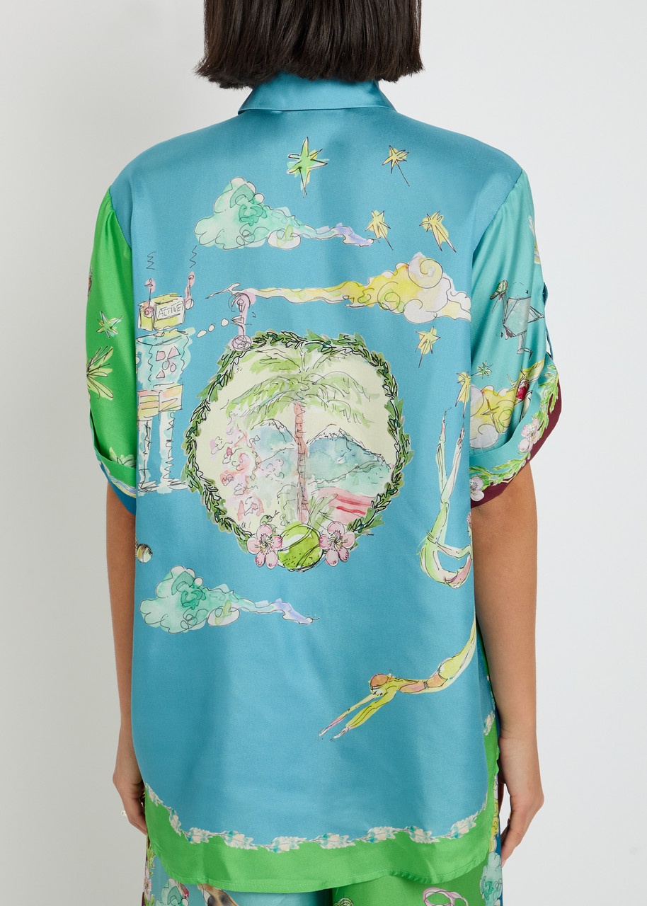 Alemais Daria Printed Silk-twill Shirt - 3