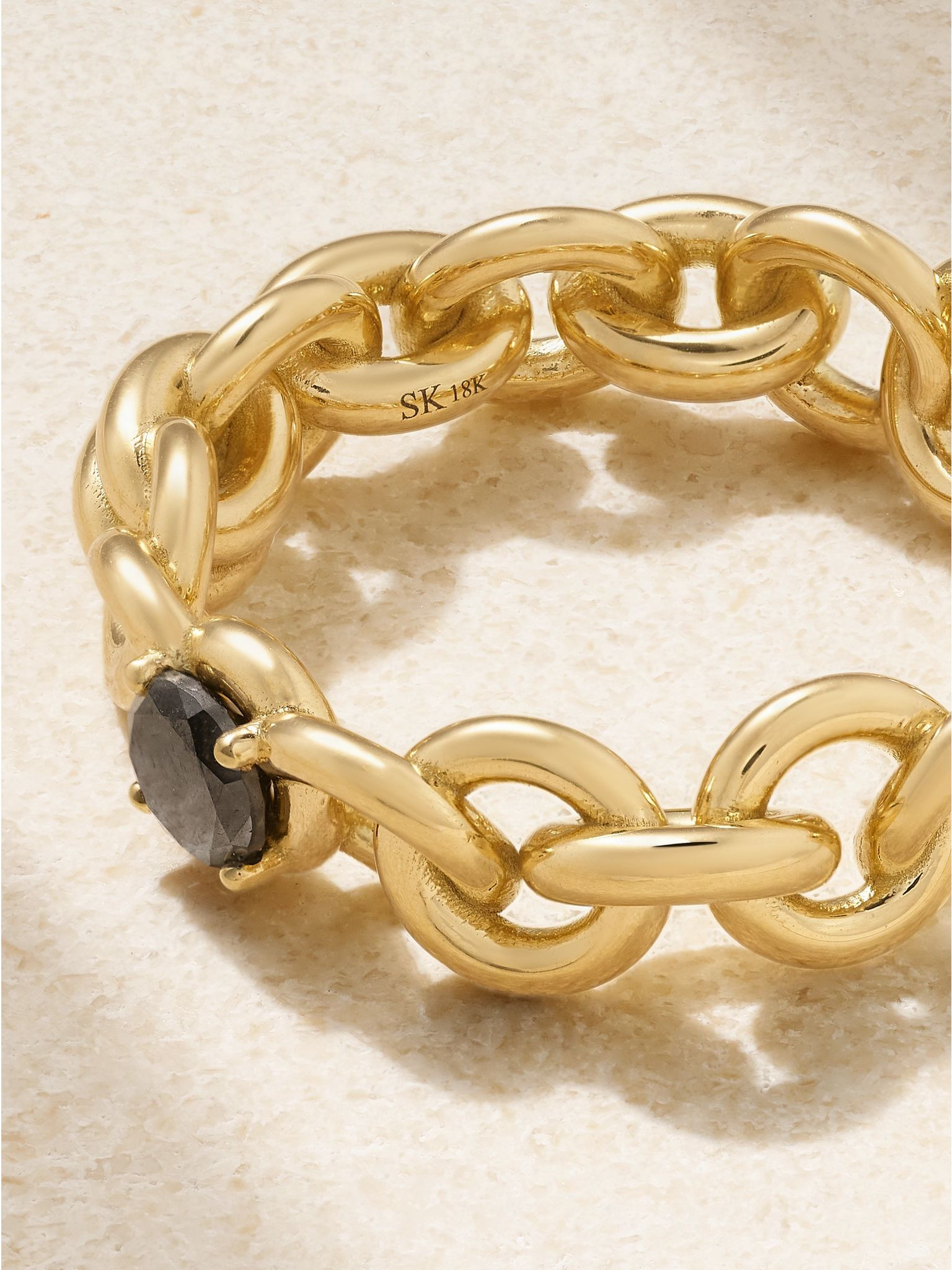 Serpens Large 18-karat gold diamond ring Black - 3
