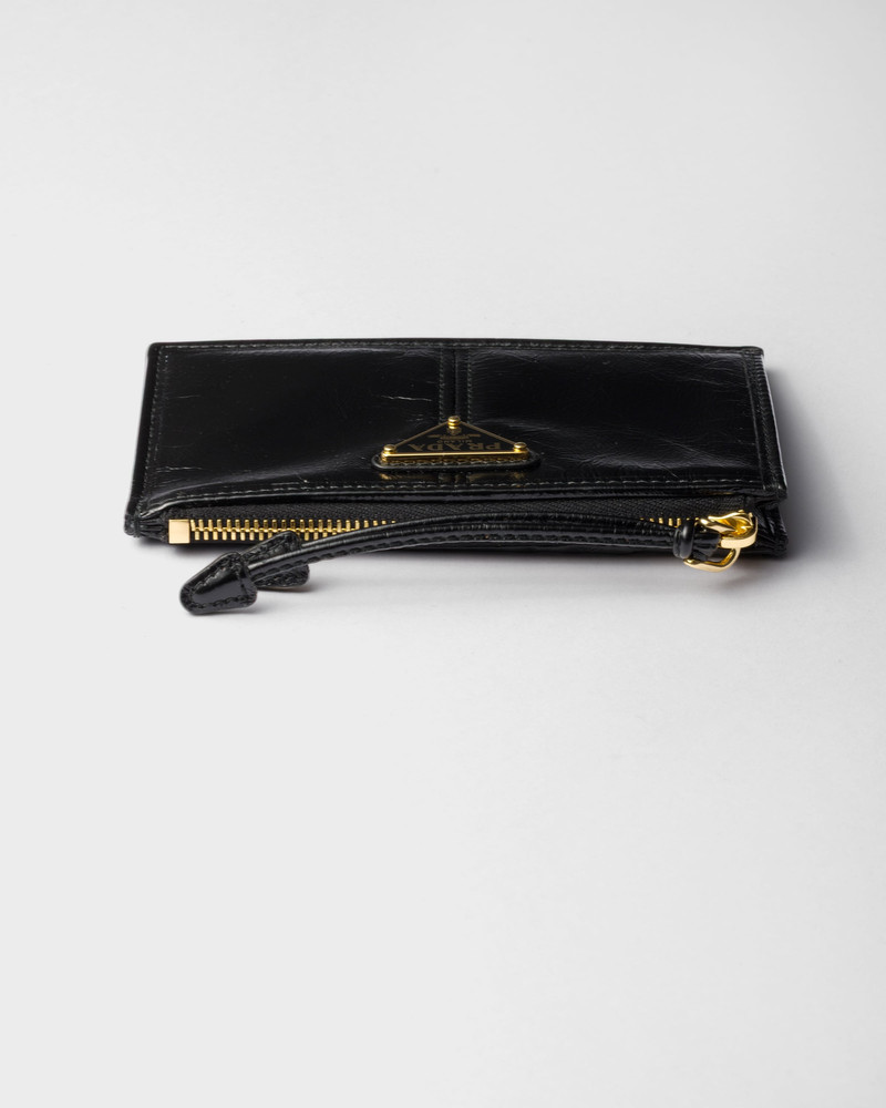 Prada Leather card holder with zipper outlook