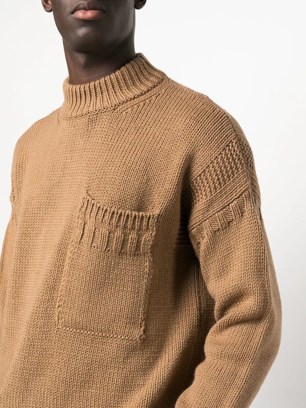 mock-neck knitted jumper - 5