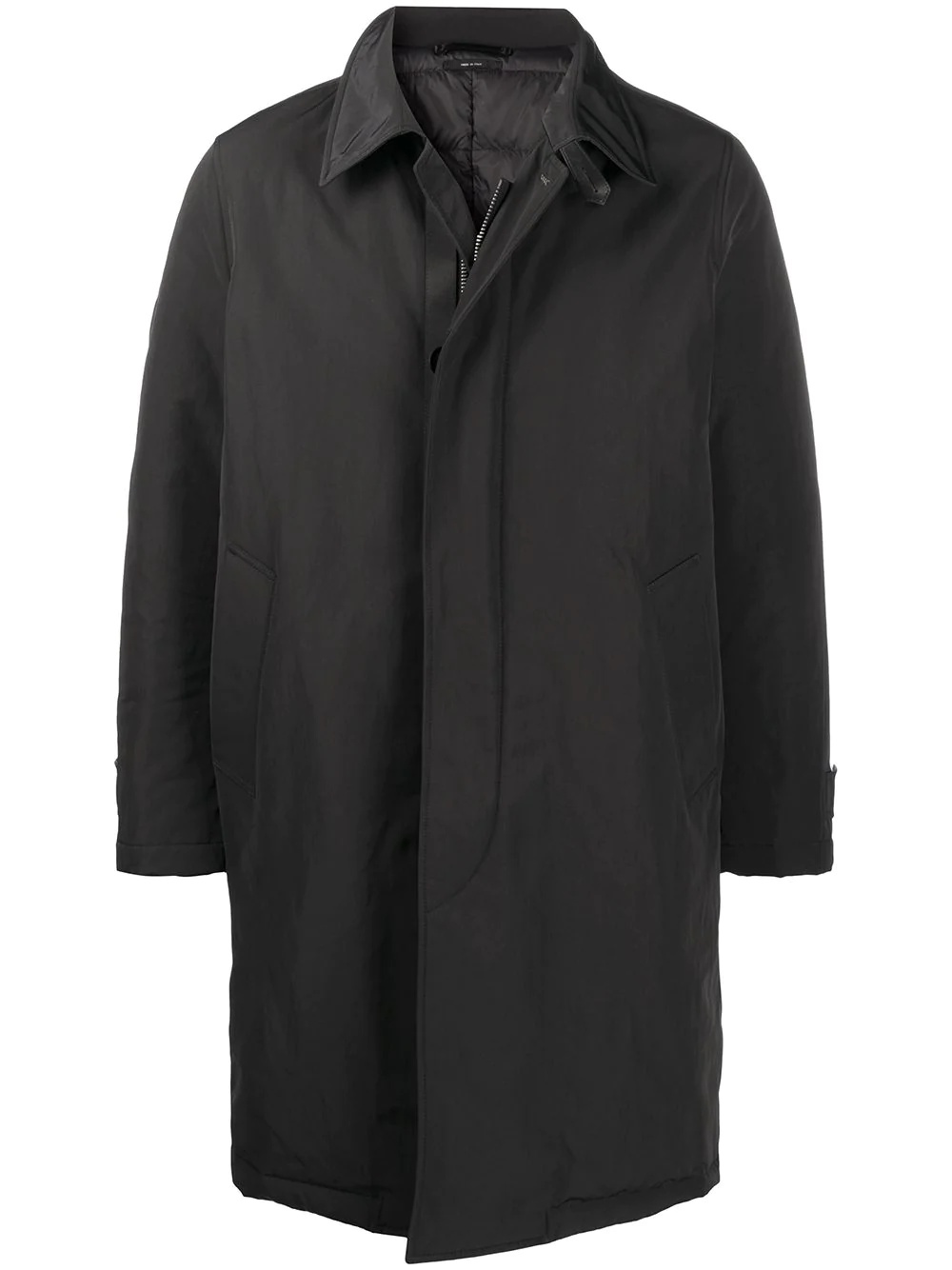 single-breasted mid-length coat - 1