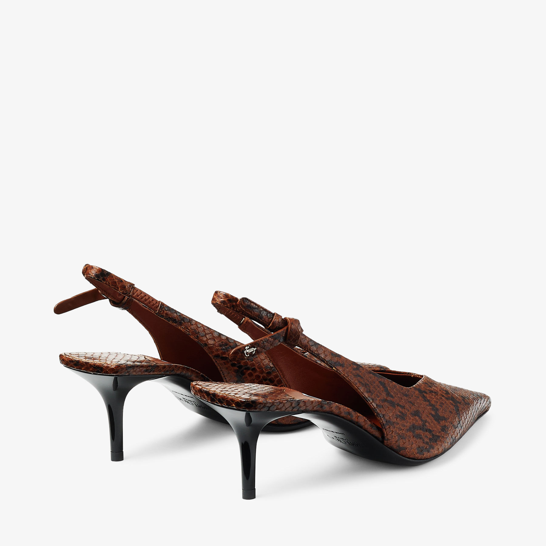 Camie Sling Back 60
Cognac Kigali Snake Printed Leather Slingbacks - 5