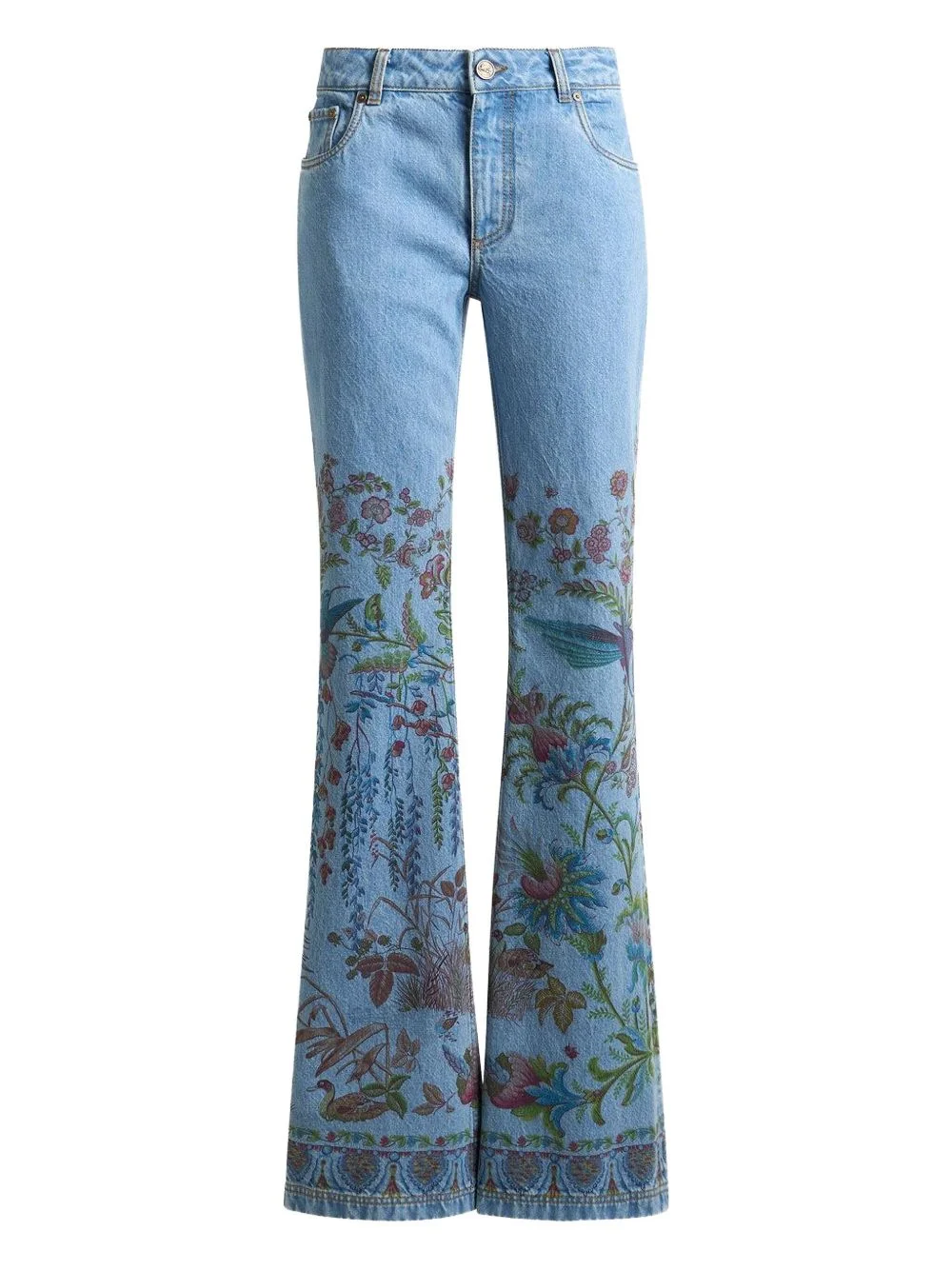 printed flare jeans - 1