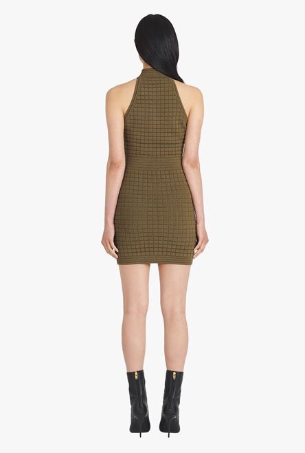 Short khaki knit dress - 3