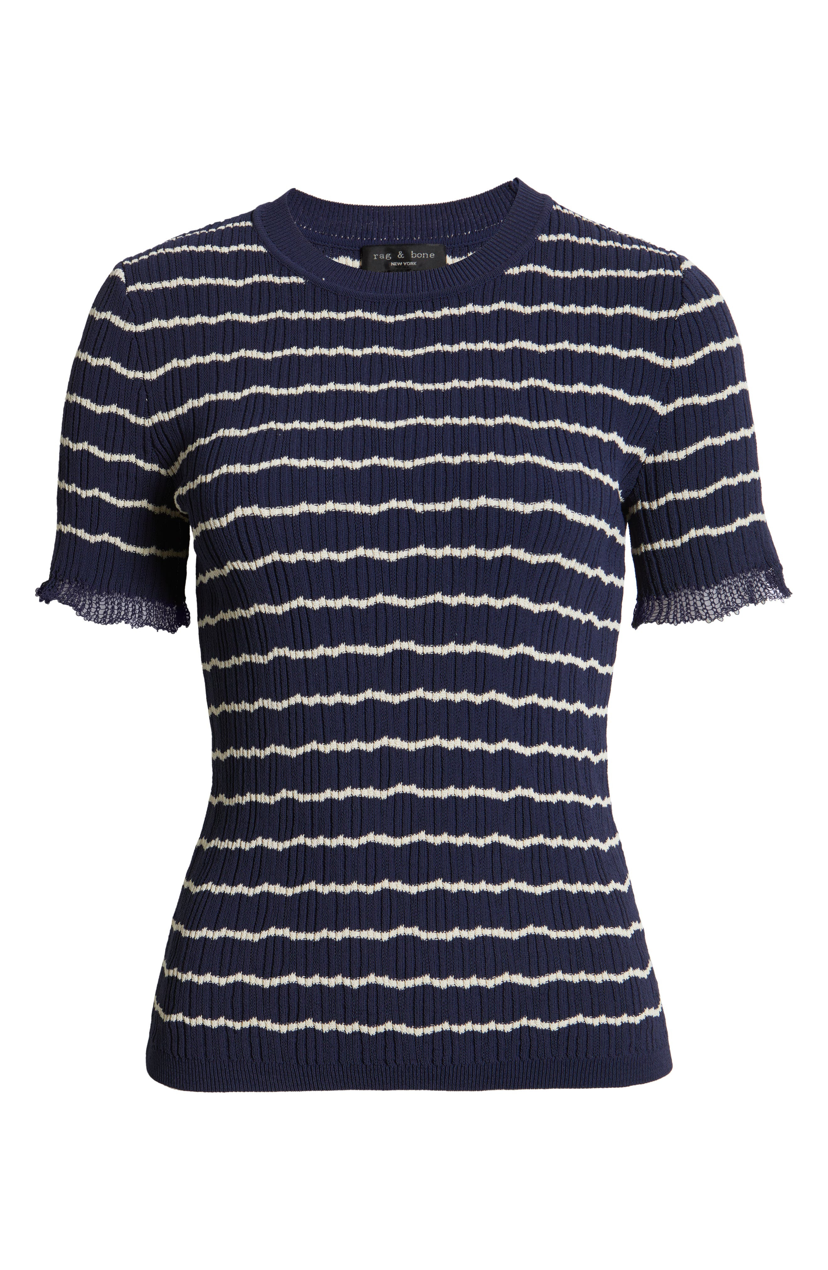 rag & bone Chiara Crewneck Rib Sweater in Indigo at Nordstrom - 5
