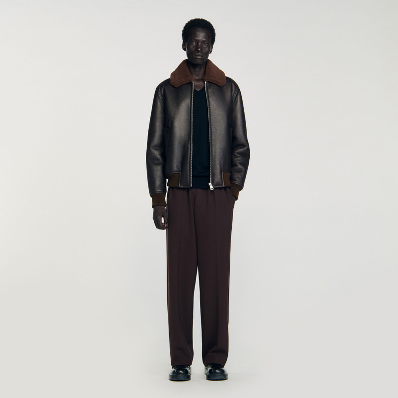 Sandro REVERSED LEATHER JACKET outlook