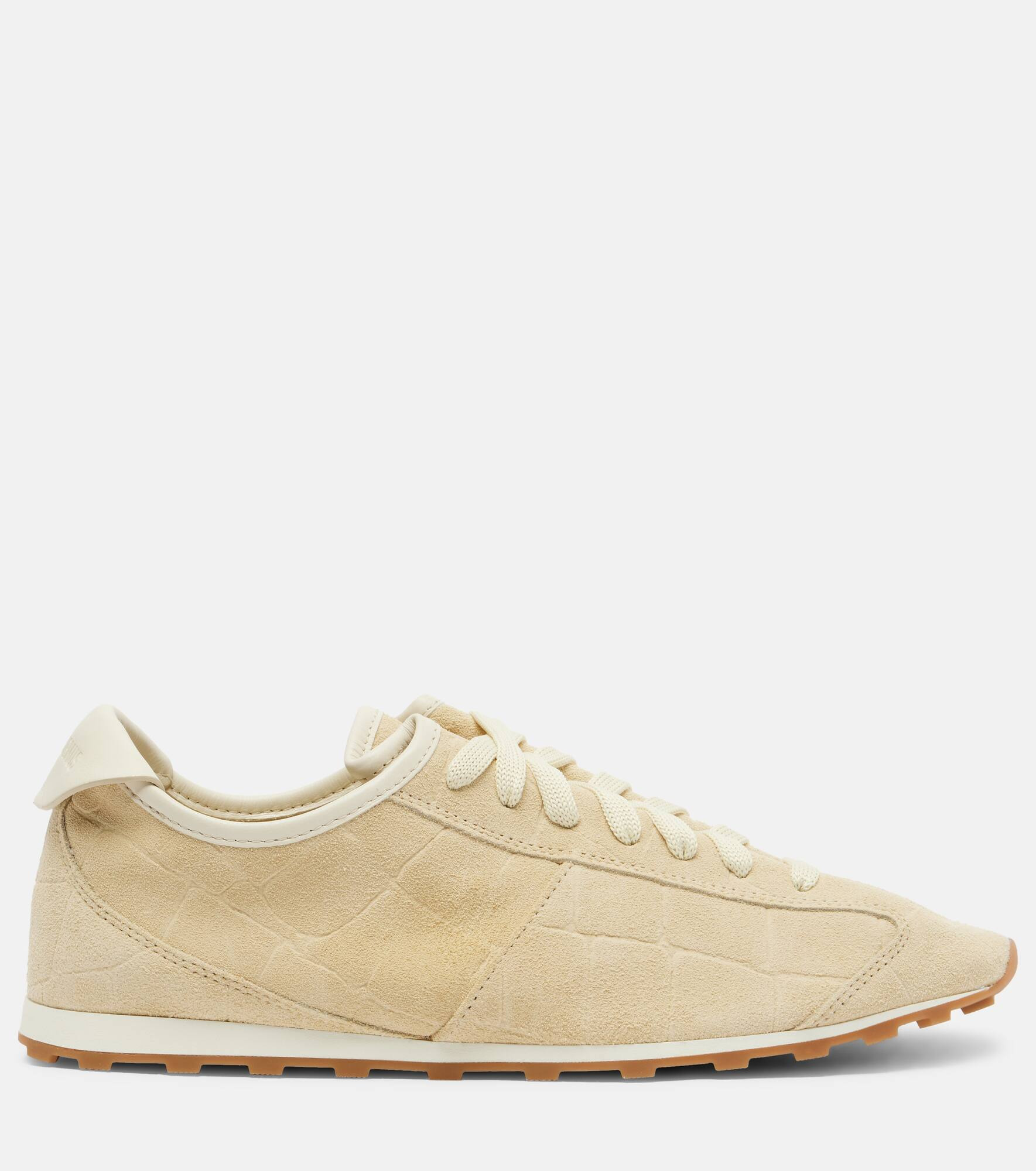 Tennis croc-effect suede sneakers - 4