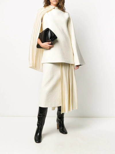 Jil Sander asymmetric cape-effect jacket outlook