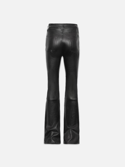 FRAME The Slim Stacked Leather Pant in Black outlook