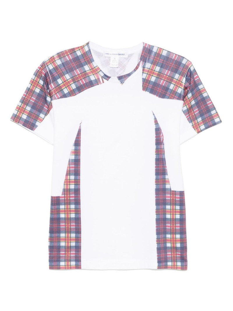 tartan overprint T-shirt 1