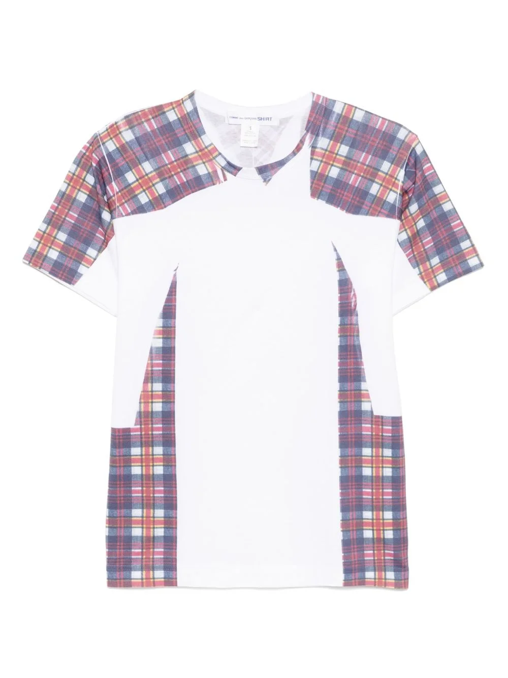 tartan overprint T-shirt - 1