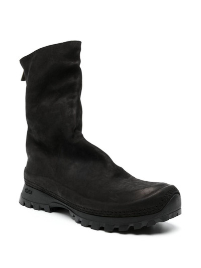 Yohji Yamamoto round-toe leather boots outlook