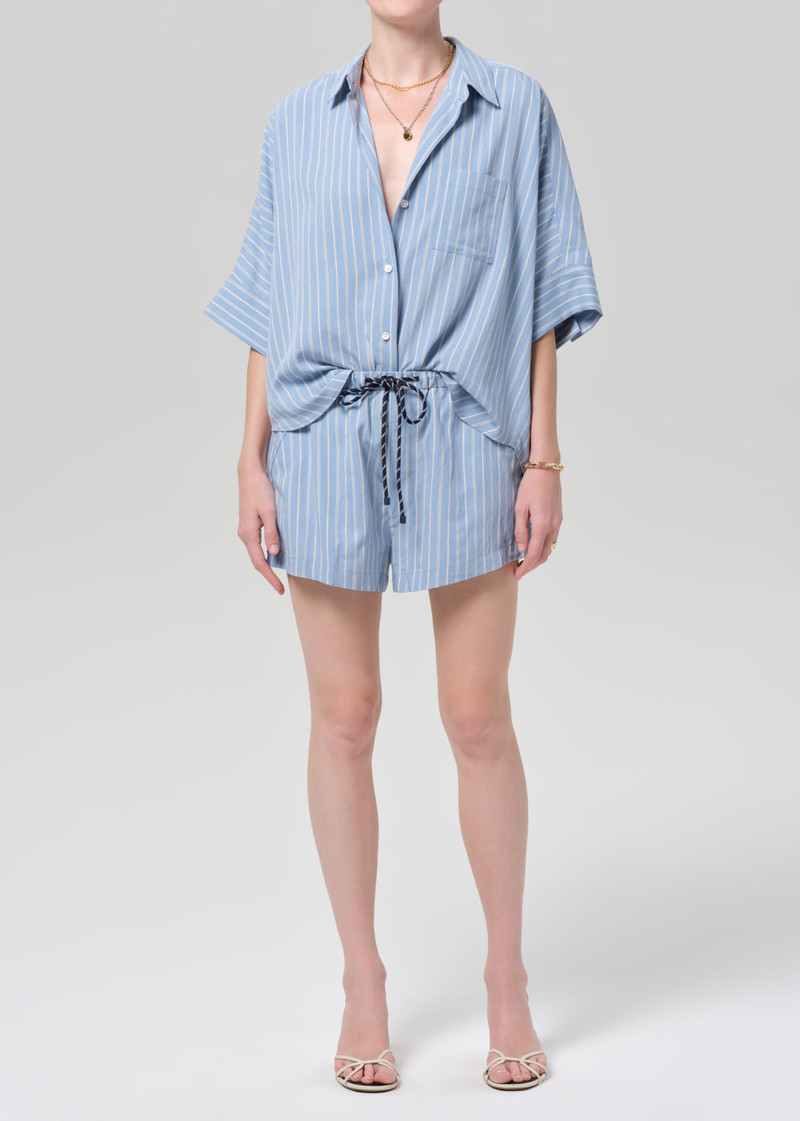 Citizens of Humanity Este Drawstring Short In Capri Stripe outlook