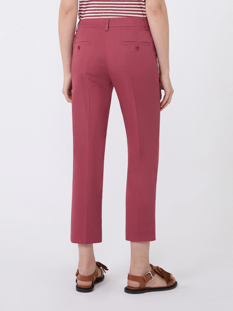 CECCO Slim-fit stretch cotton trousers - CHERRY 4