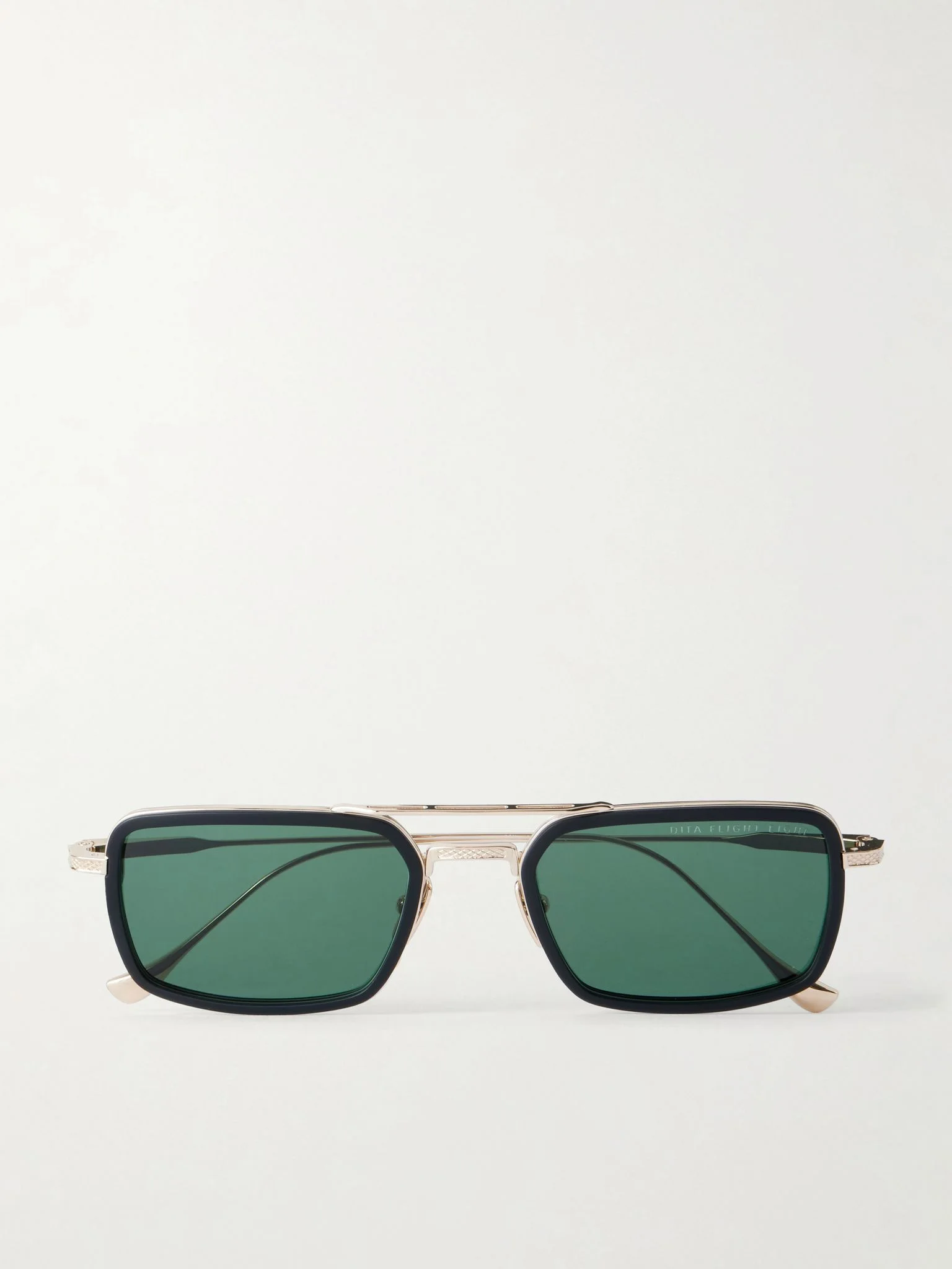Flight.006 Double-Bridge Aviator-Style Gold-Tone Metal and Acetate Sunglasses Gold - 1