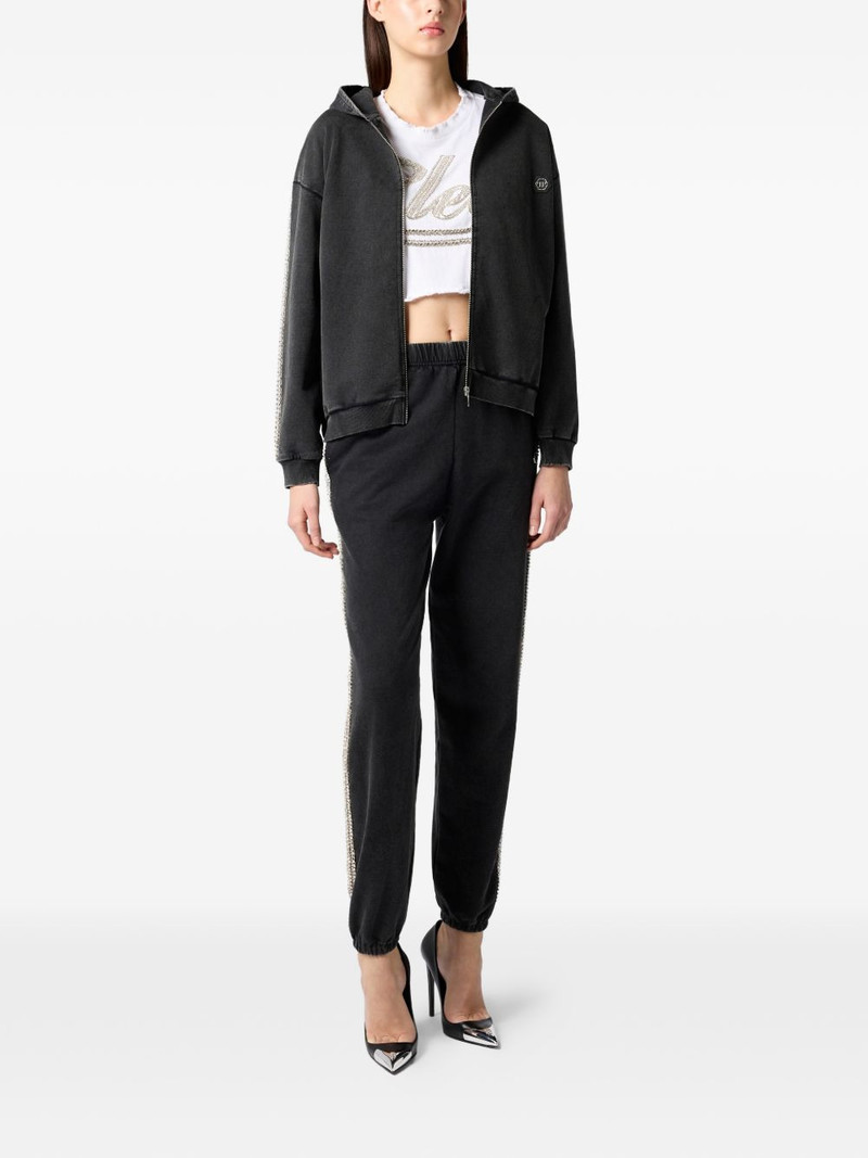 PHILIPP PLEIN strass zip hoodie outlook